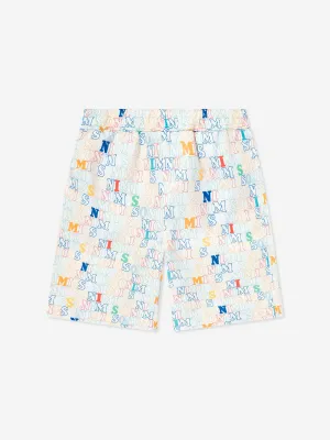 Boys Logo Swim Short in White