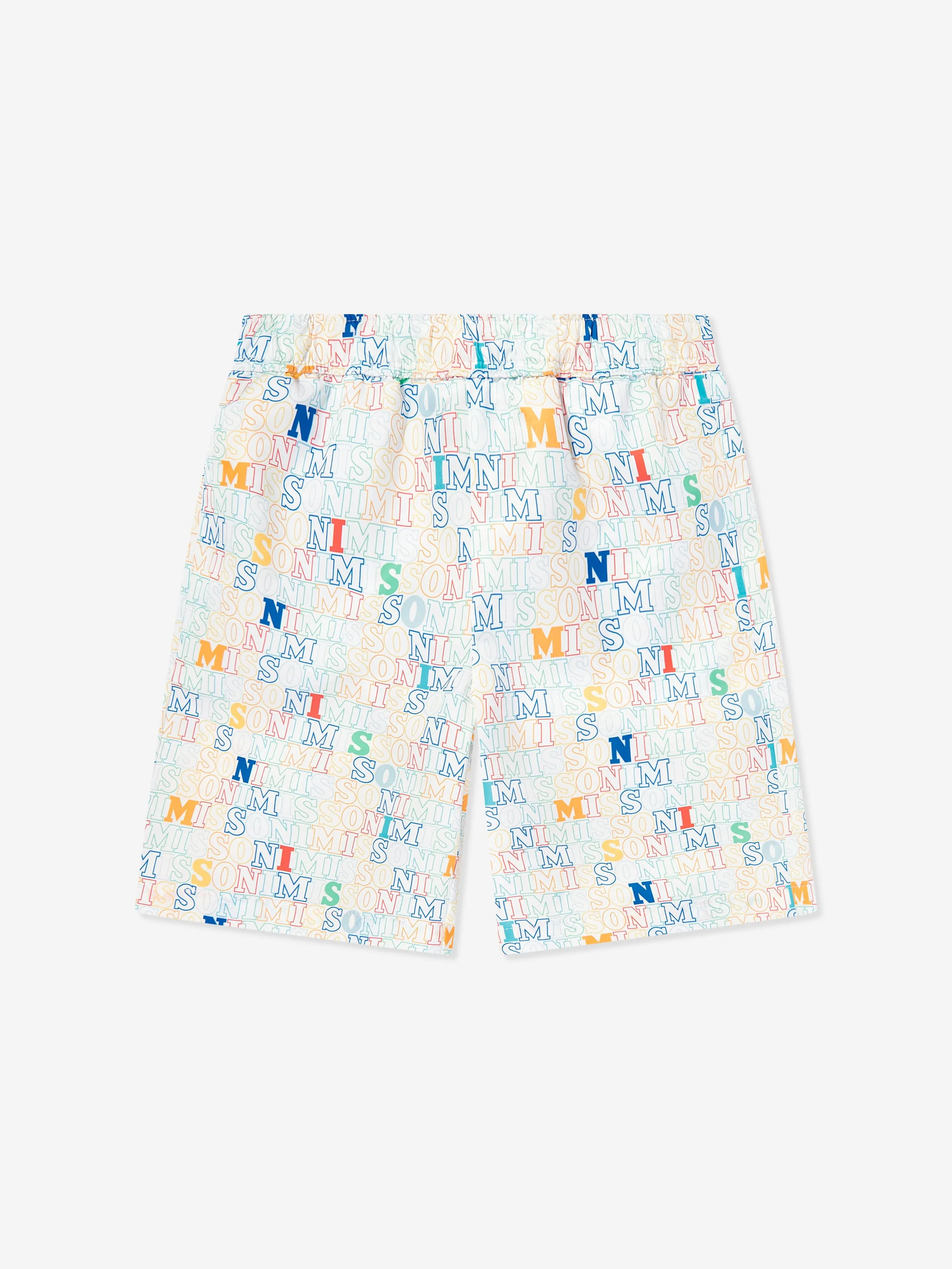 Boys Logo Swim Short in White
