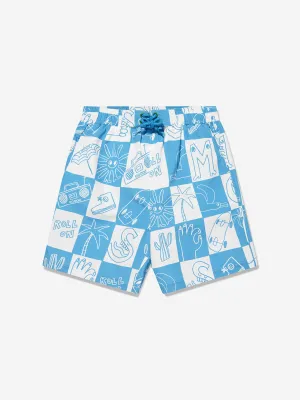 Boys Logo Swim Shorts in Blue