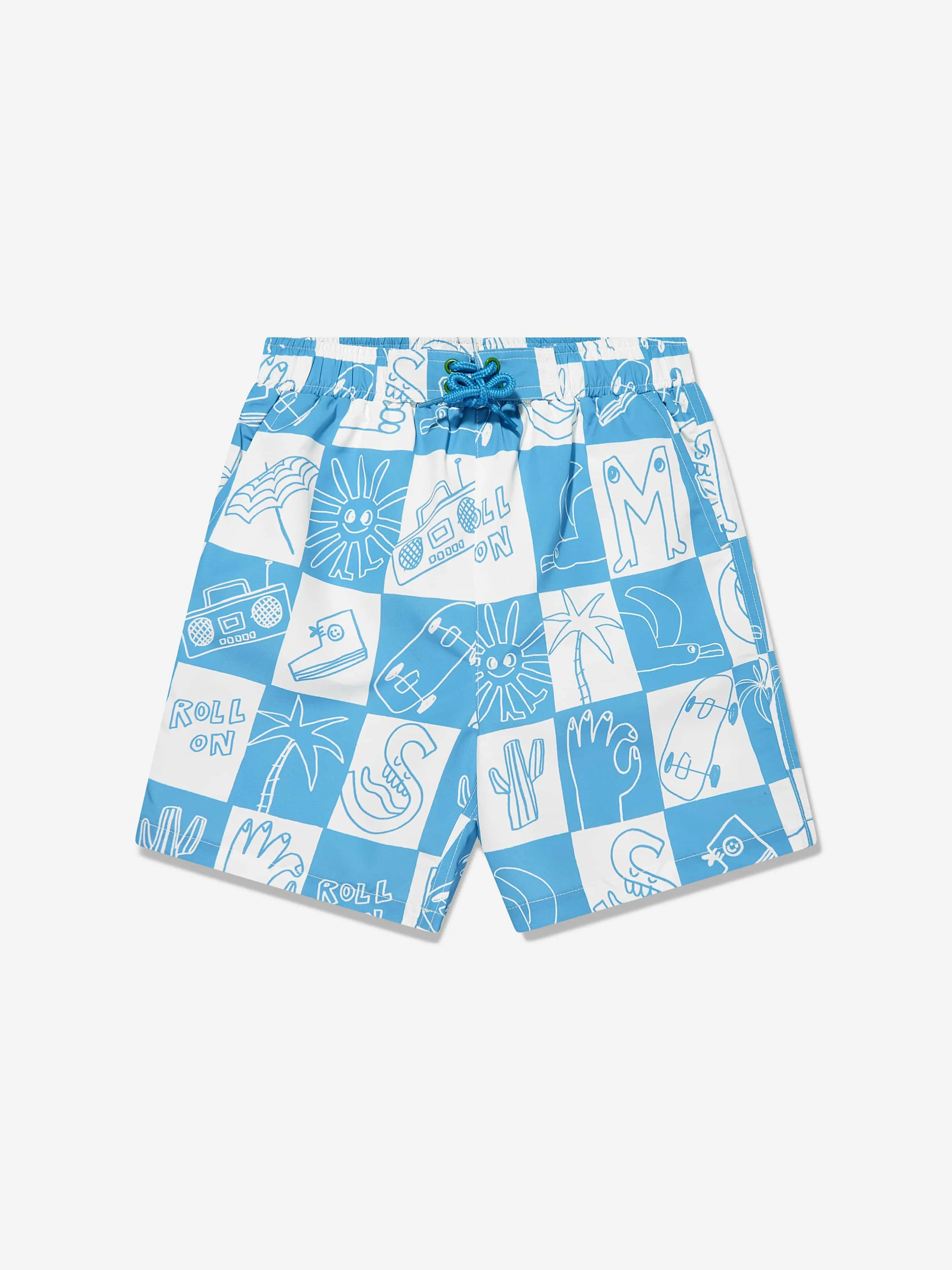 Boys Logo Swim Shorts in Blue