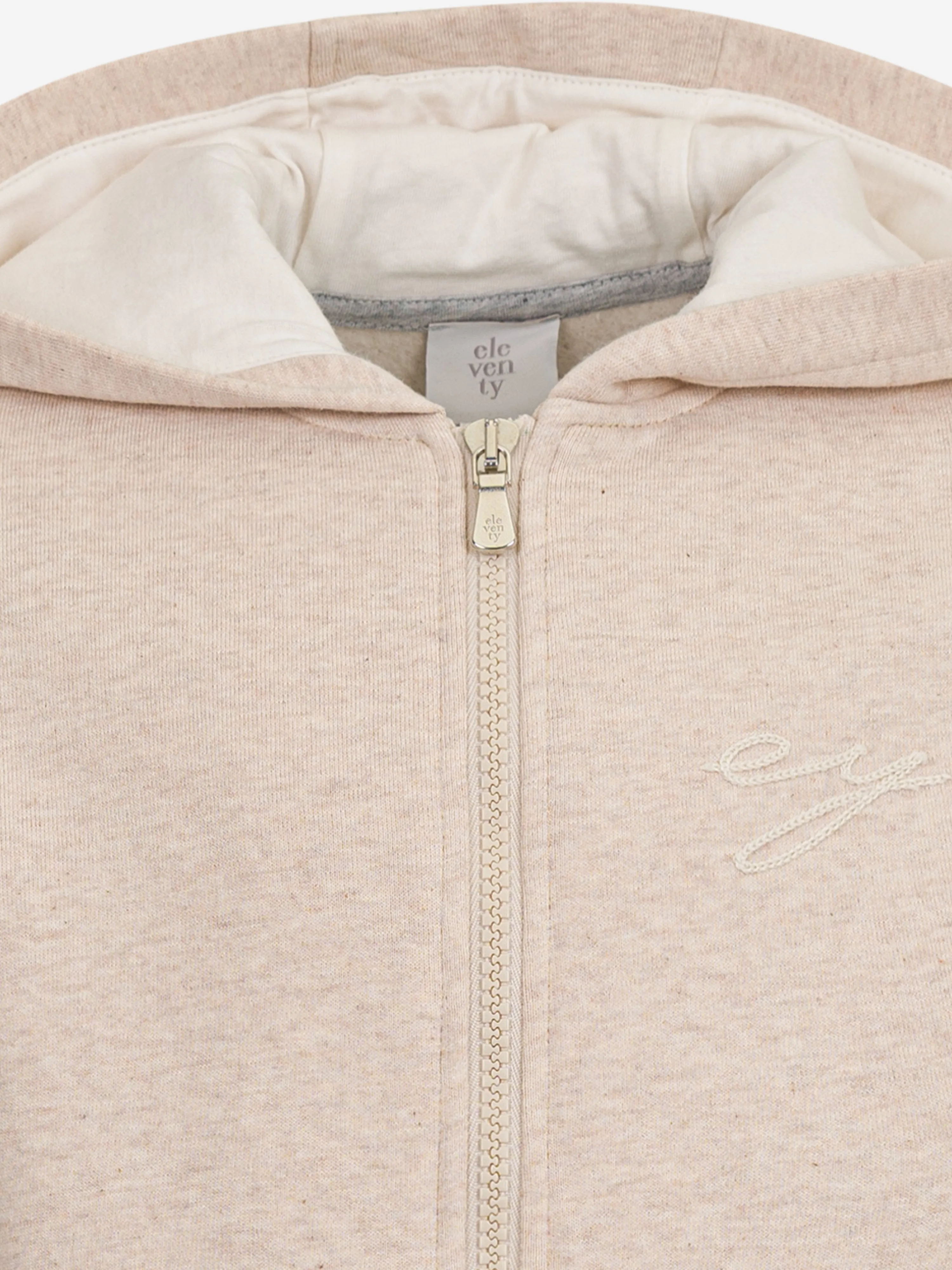 Boys Logo Zip Up Top in Beige