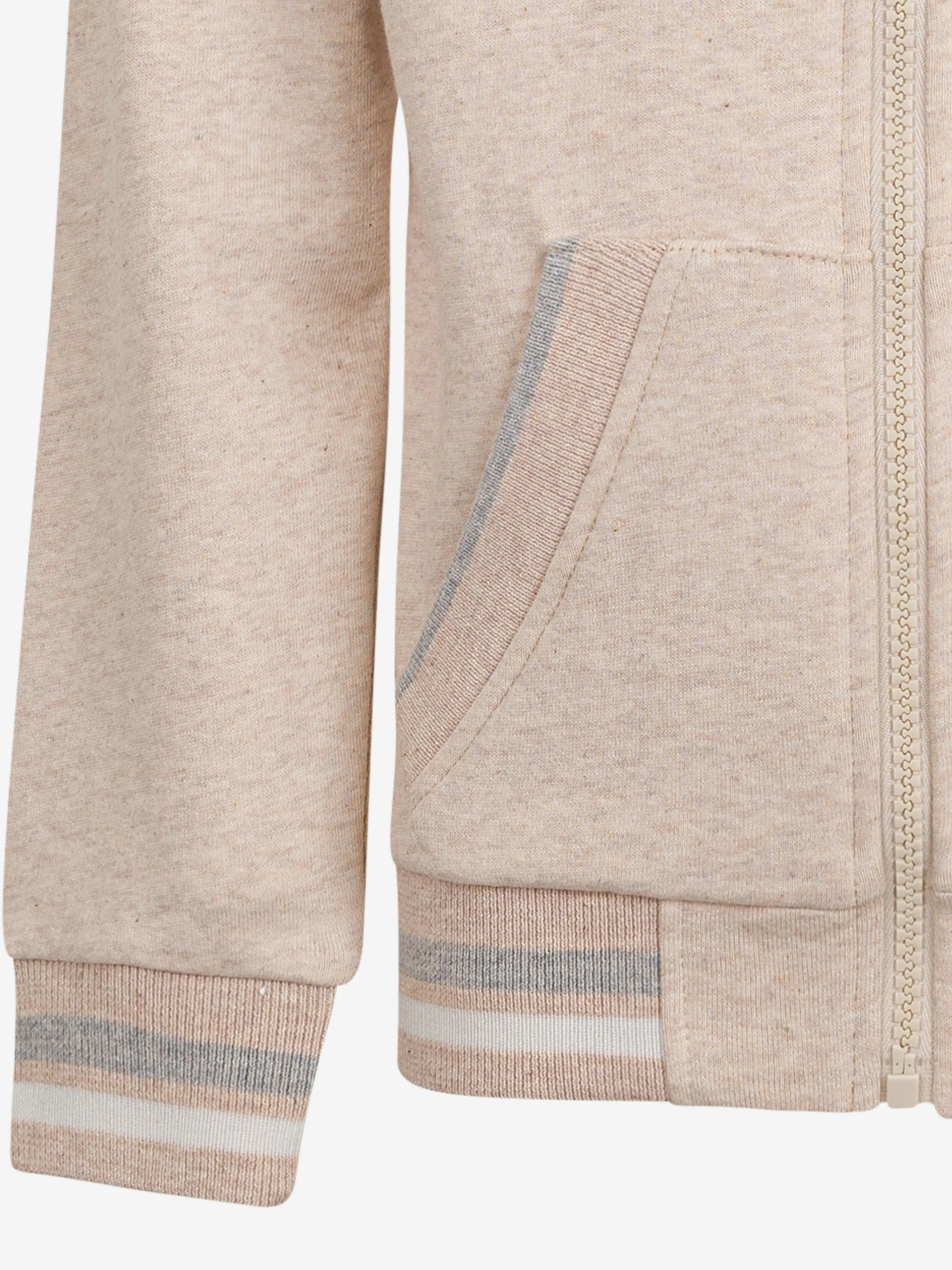 Boys Logo Zip Up Top in Beige