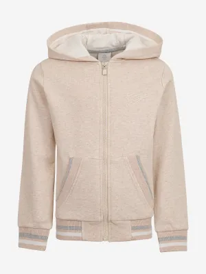Boys Logo Zip Up Top in Beige