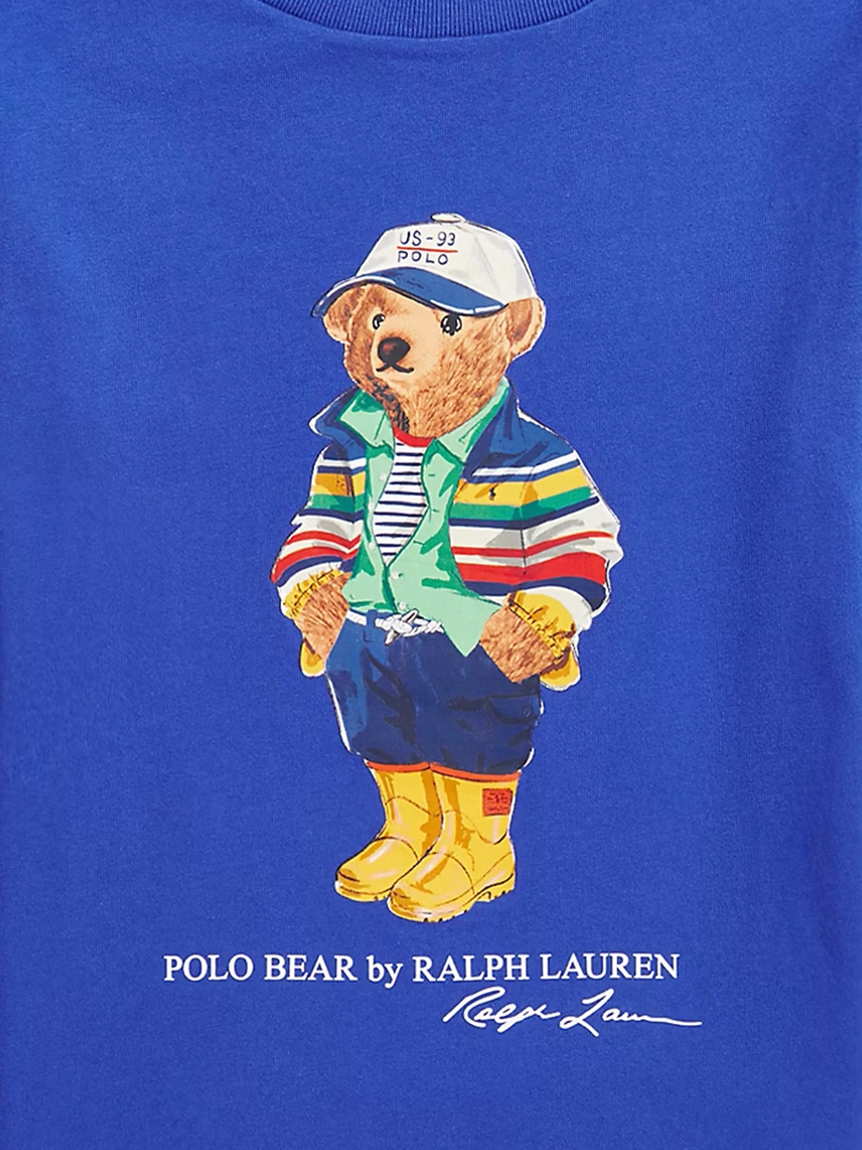 Boys Long Sleeve Polo Bear T-Shirt in Blue