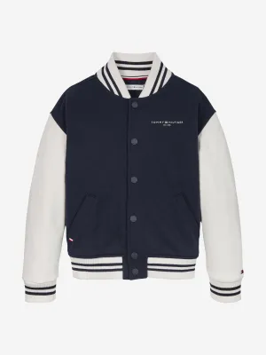 Boys Mini Corp Logo Bomber Jacket in Navy