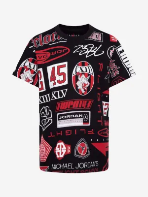 Boys MJ Essential AOP T-Shirt in Black