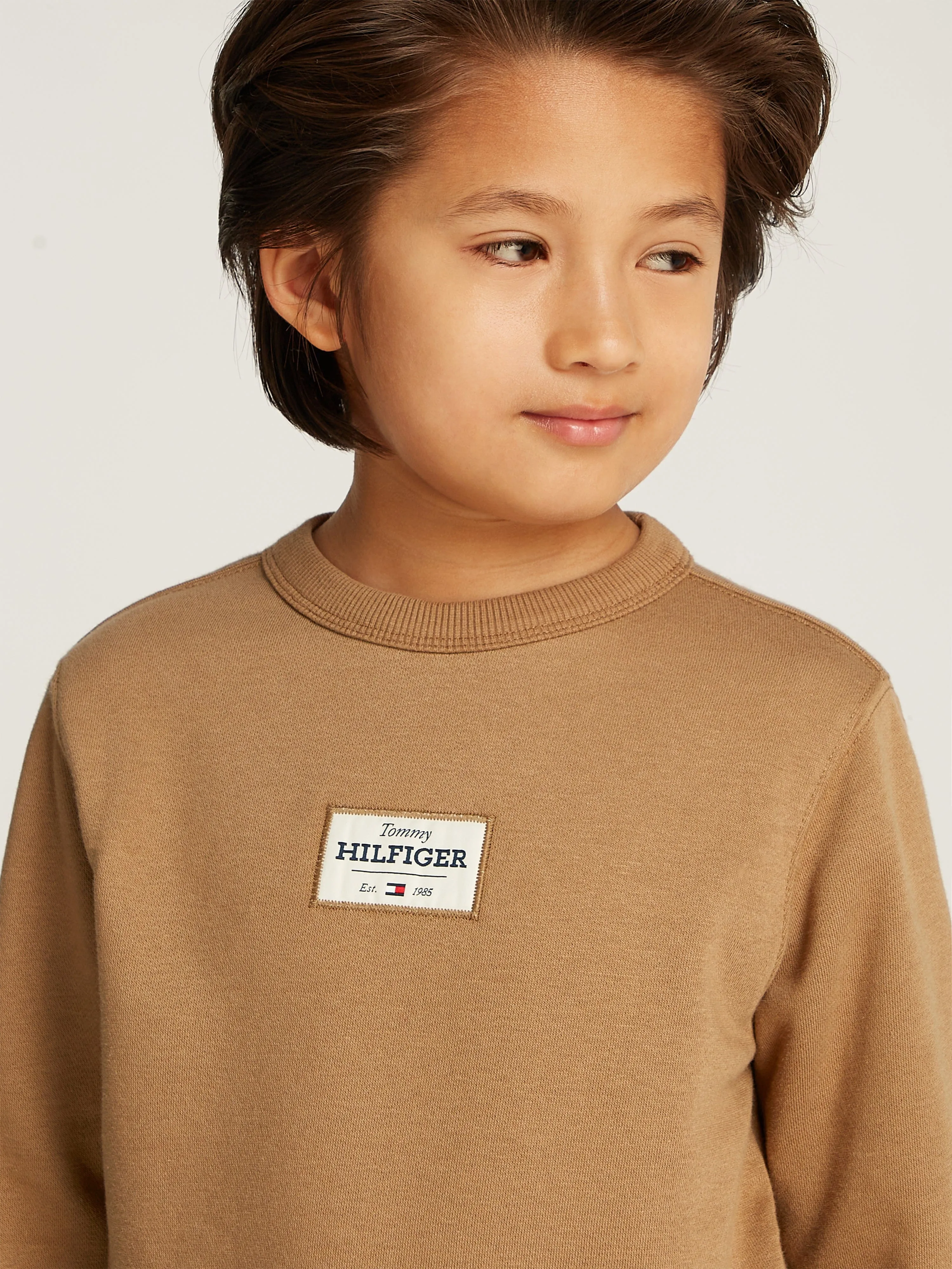 Boys Monotype 1985 Label Sweatshirt in Brown