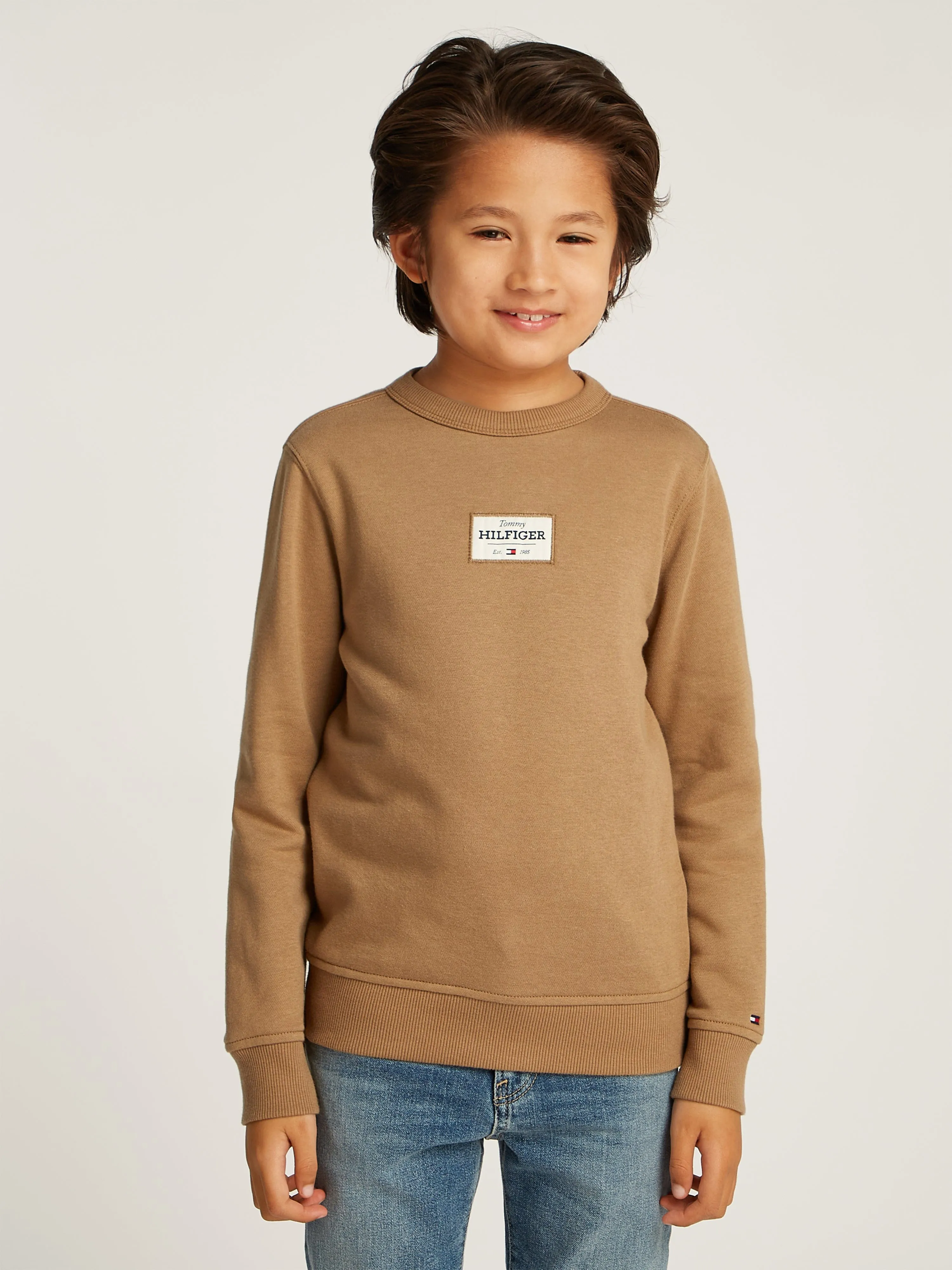 Boys Monotype 1985 Label Sweatshirt in Brown