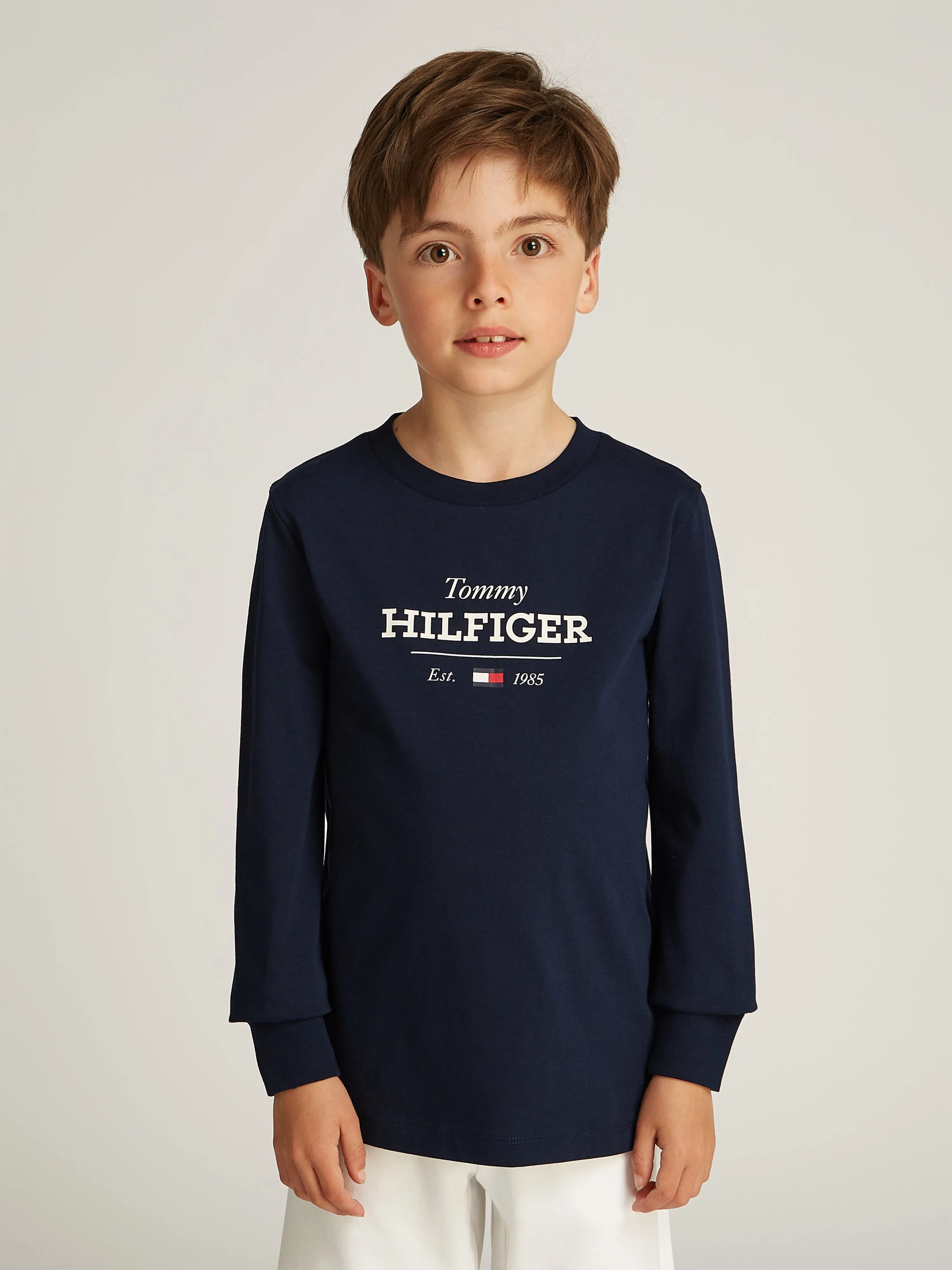 Boys Monotype 1985 Long Sleeve T-Shirt in Navy