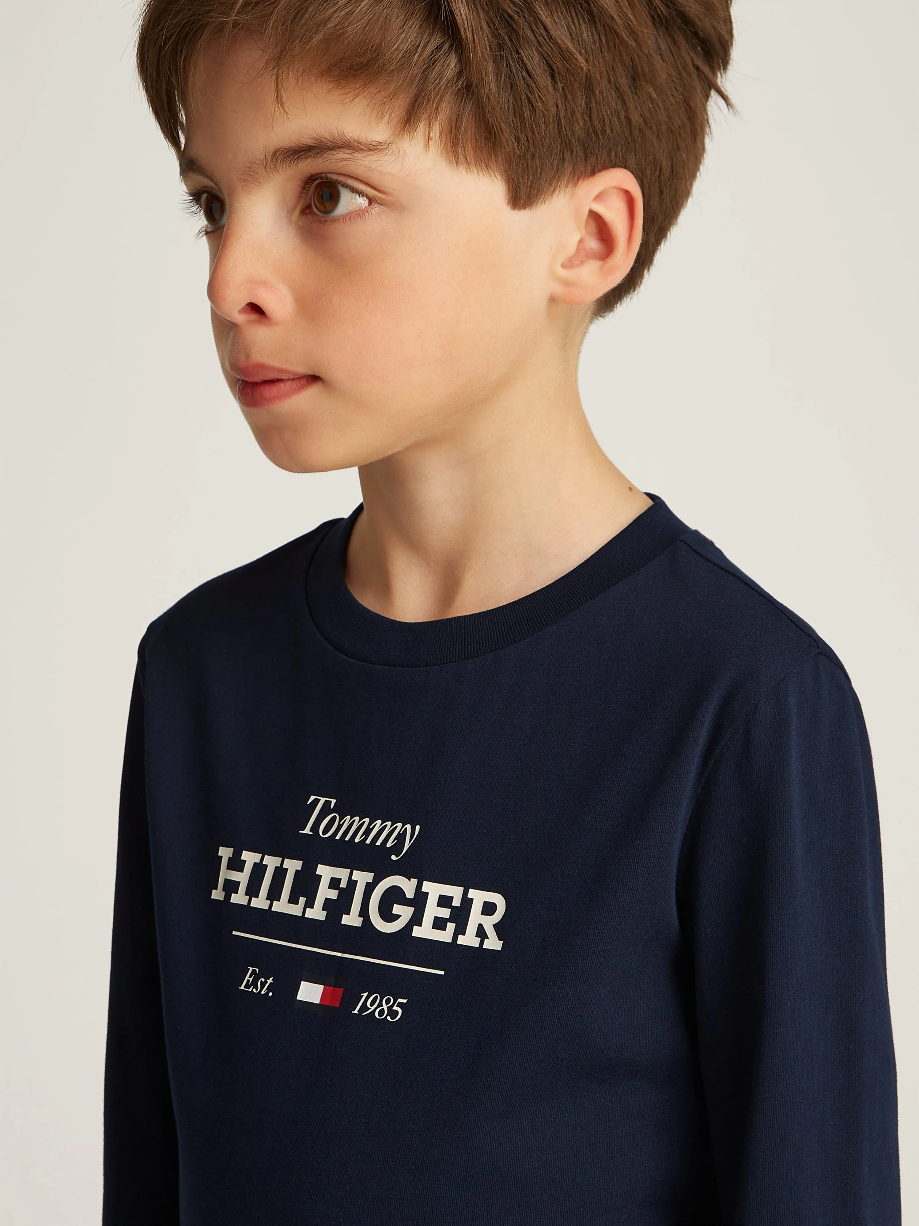 Boys Monotype 1985 Long Sleeve T-Shirt in Navy