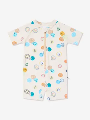 Boys Neka Sand Smile Swimsuit in Ivory (UPF50 )