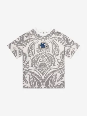 Boys Paisley Print Logo T-Shirt in Multicolour