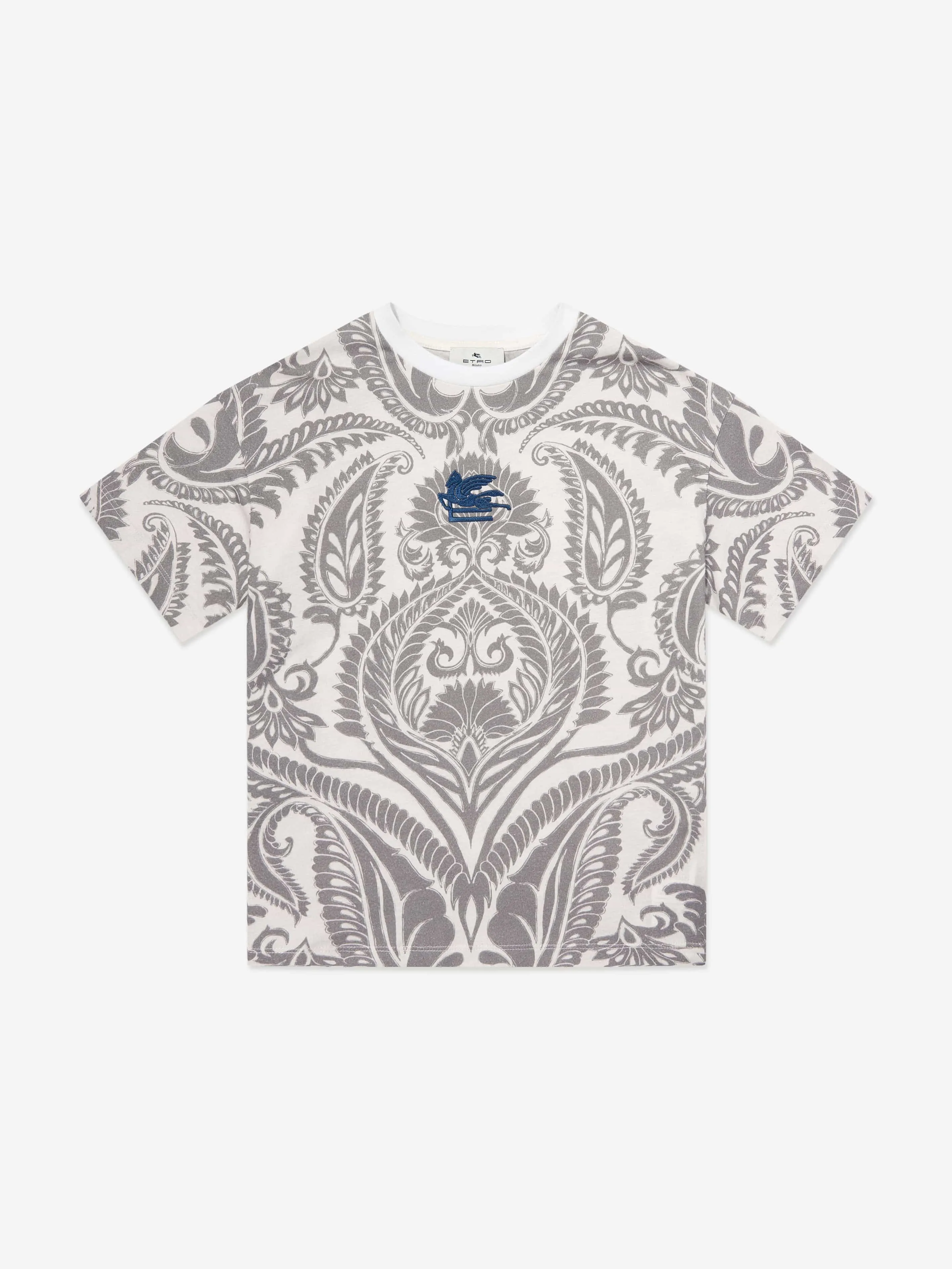 Boys Paisley Print Logo T-Shirt in Multicolour