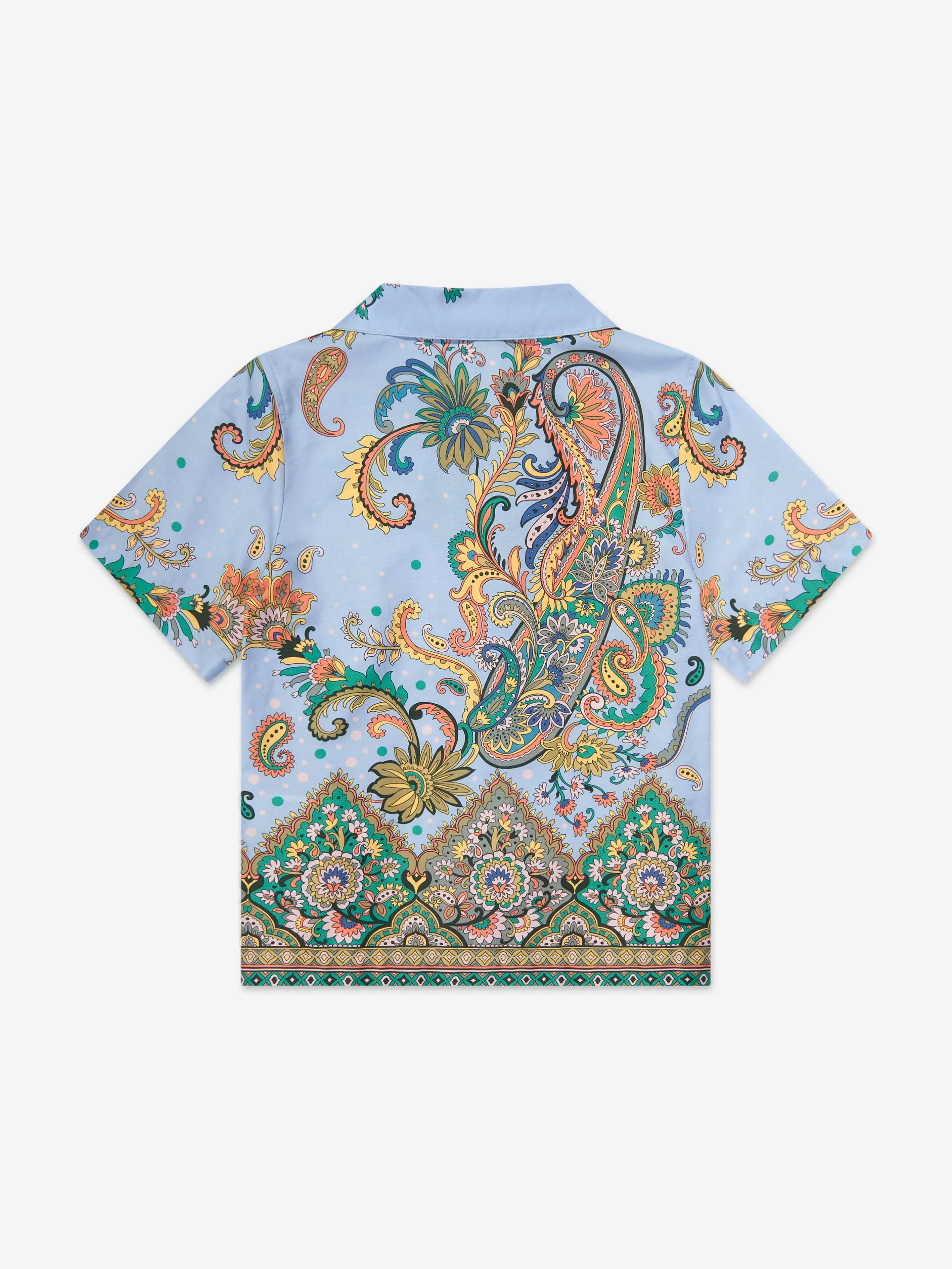 Boys Paisley Print Shirt in Blue