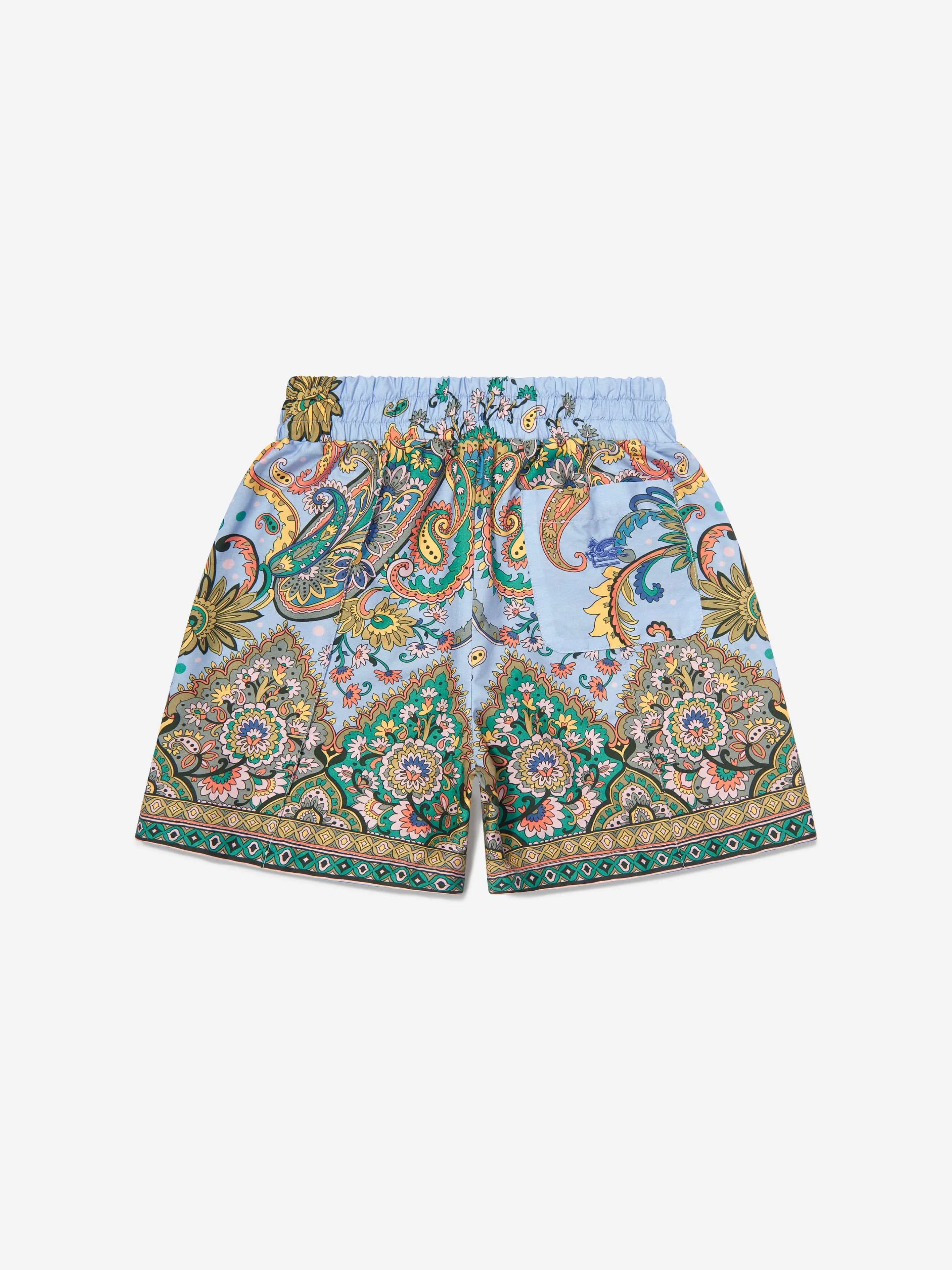 Boys Paisley Print Shorts in Blue