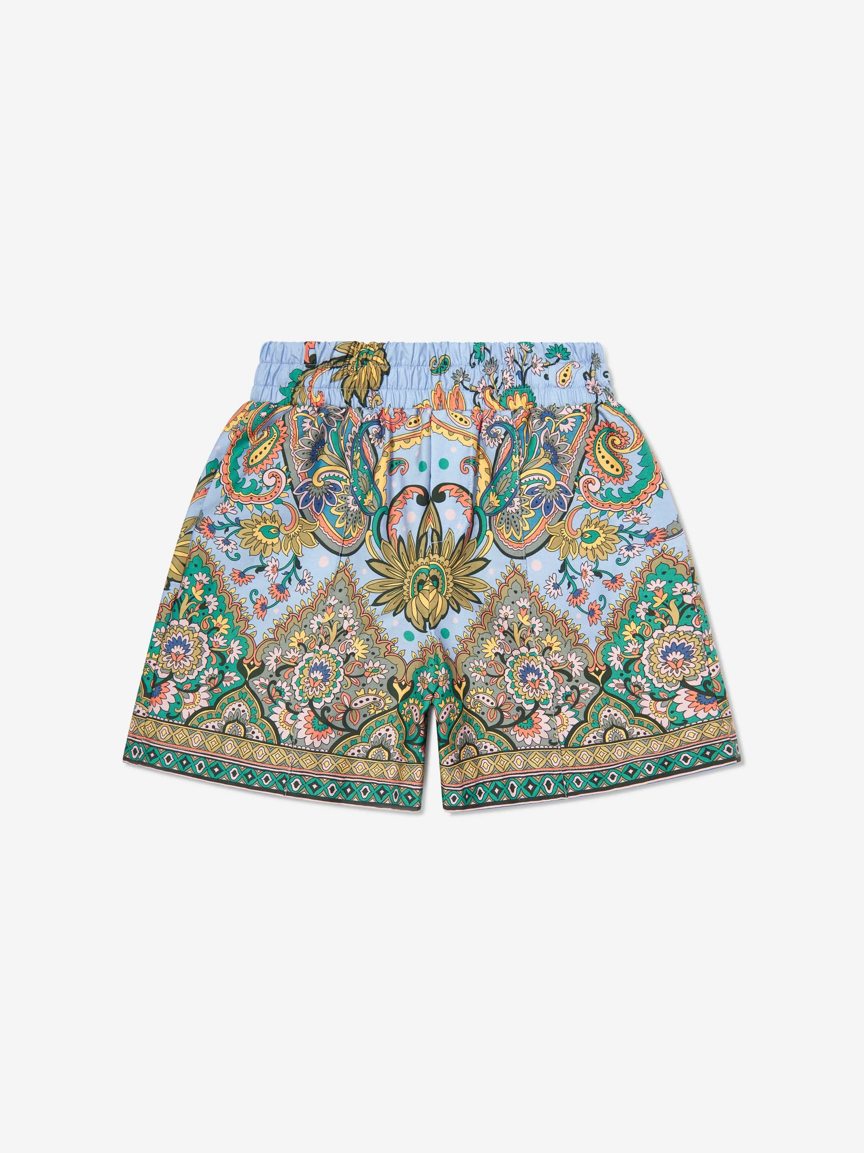 Boys Paisley Print Shorts in Blue