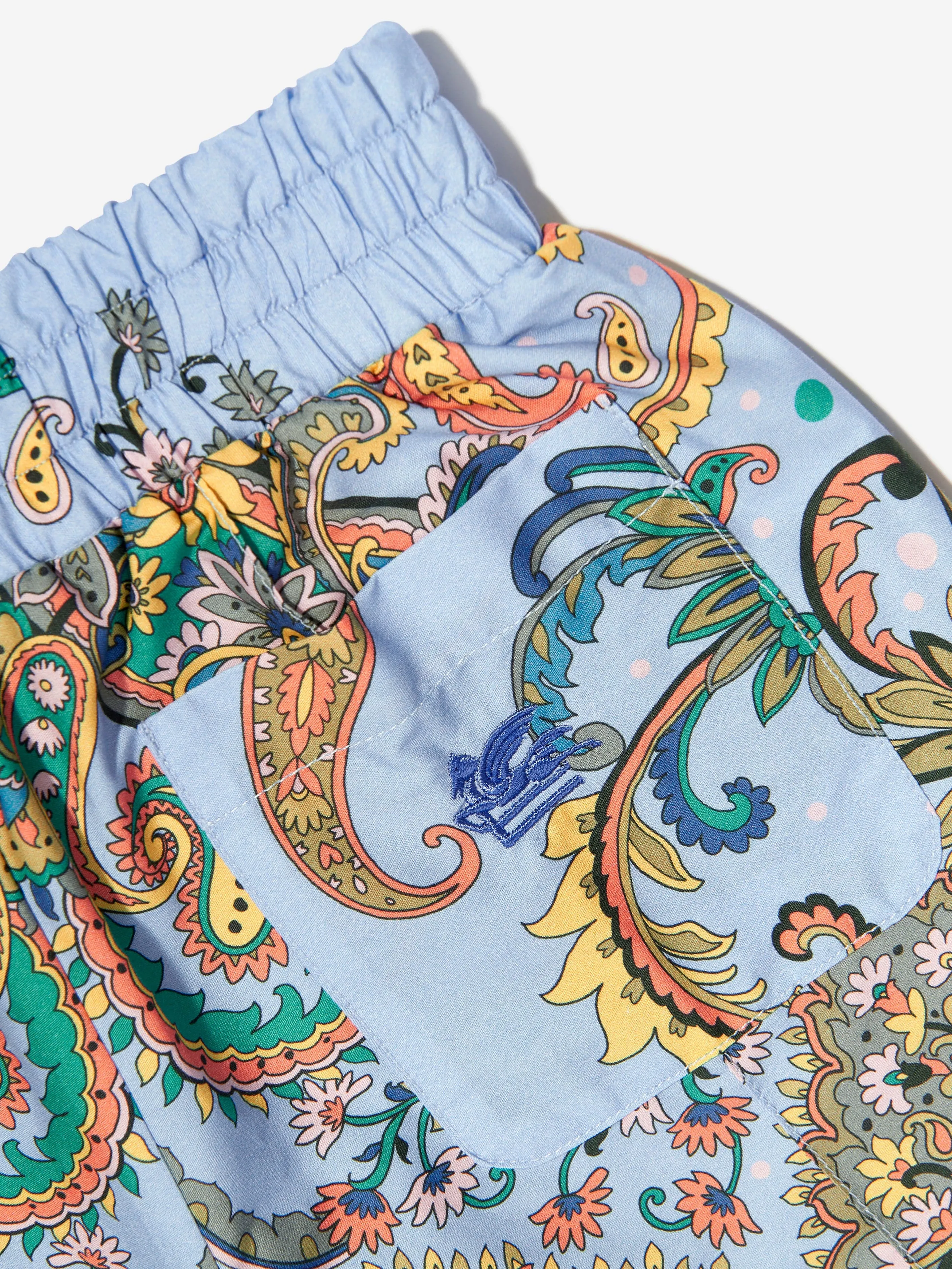 Boys Paisley Print Shorts in Blue