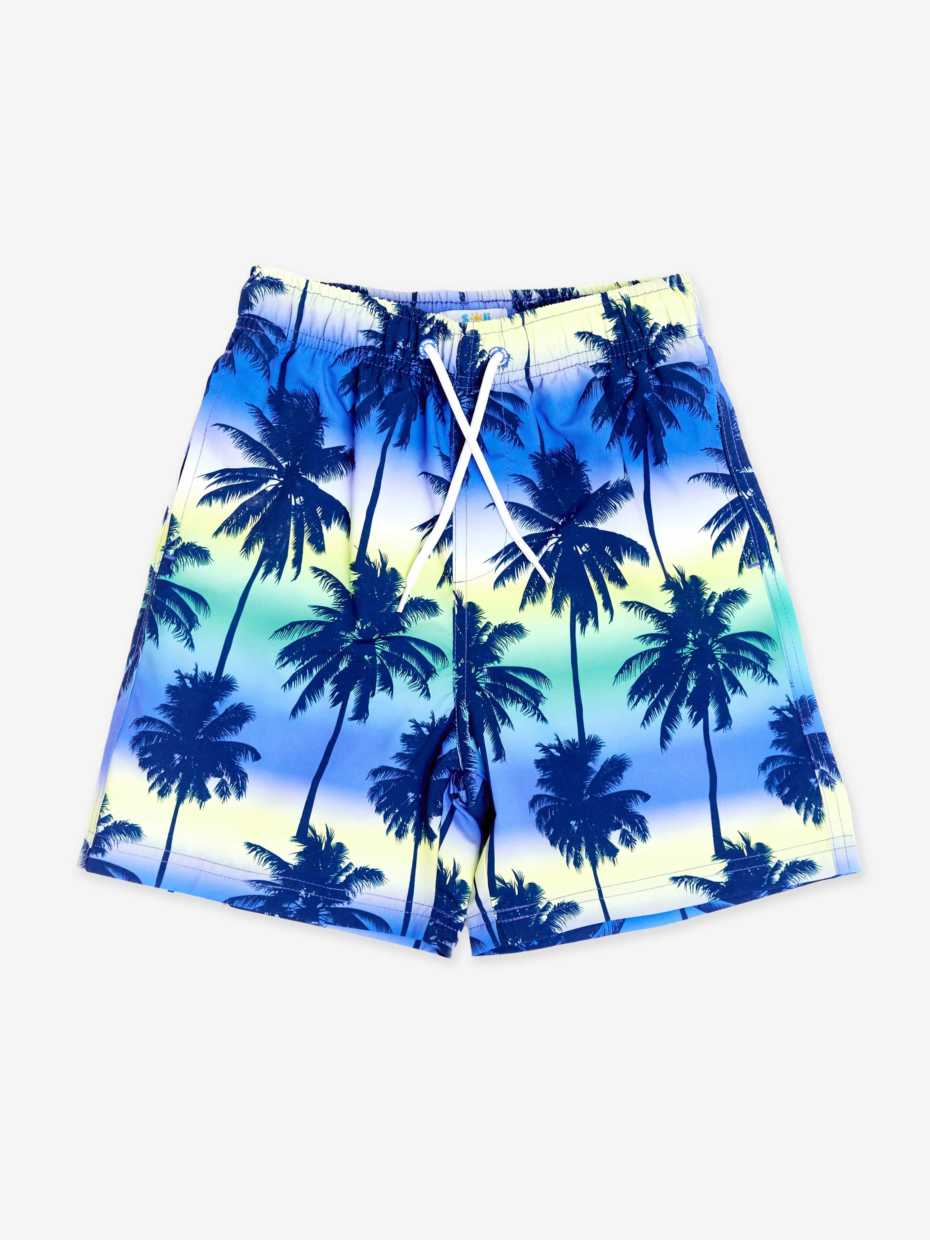 Boys Palm Tree Beach Shorts in Blue (UPF50 )