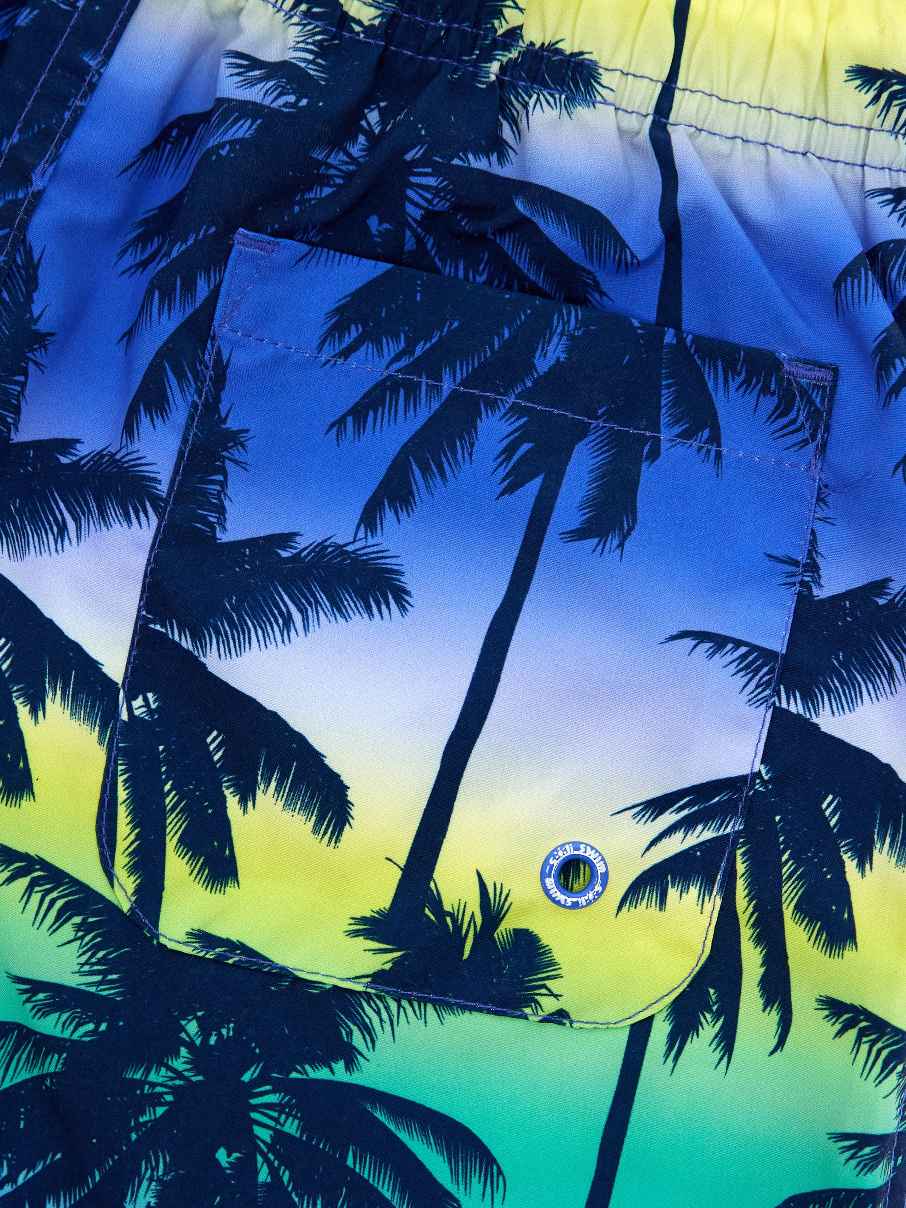 Boys Palm Tree Beach Shorts in Blue (UPF50 )