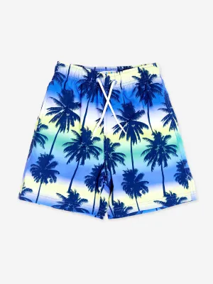 Boys Palm Tree Beach Shorts in Blue (UPF50 )