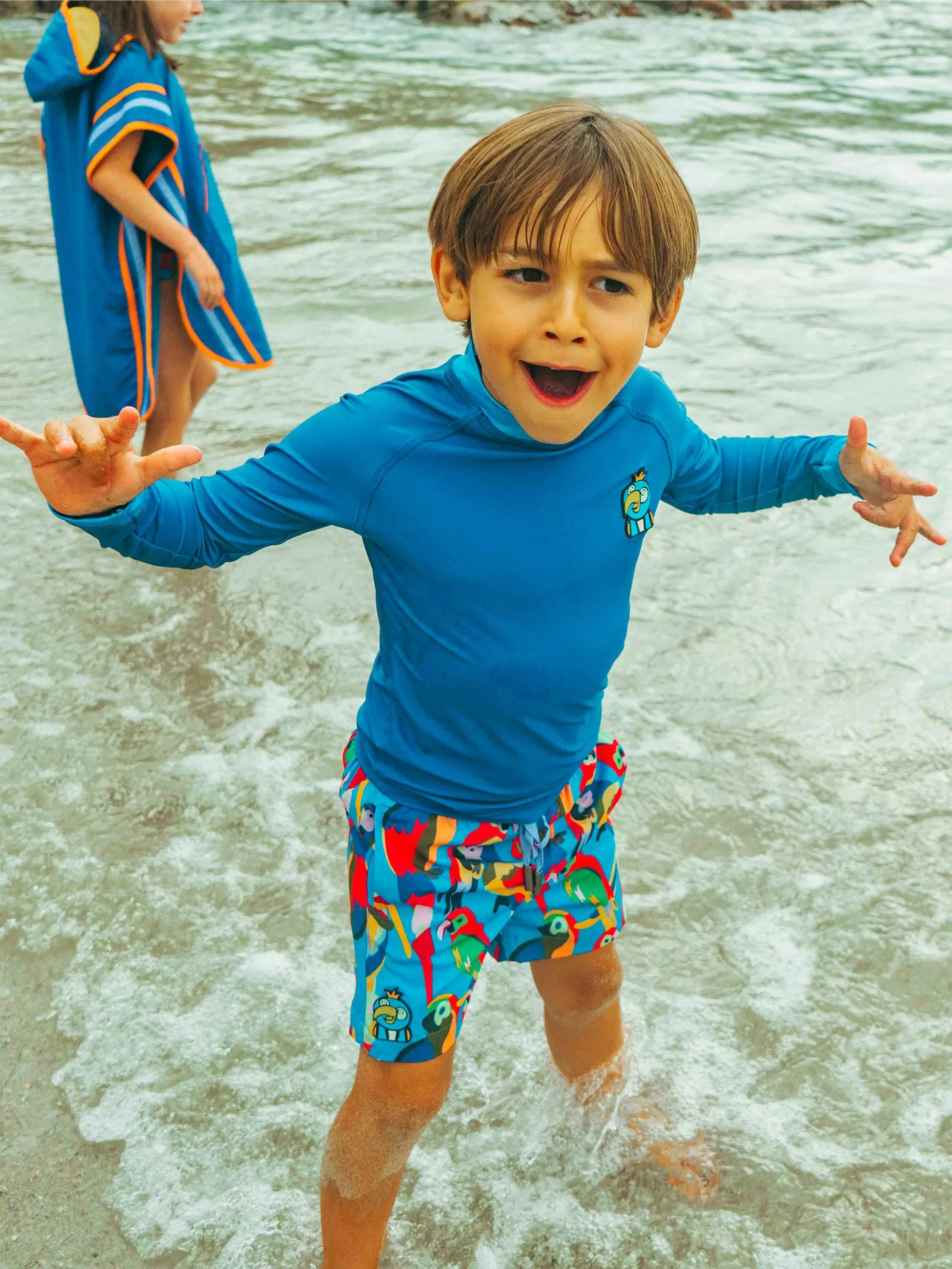 Boys Parrot Swim Shorts in Blue (UPF50 )