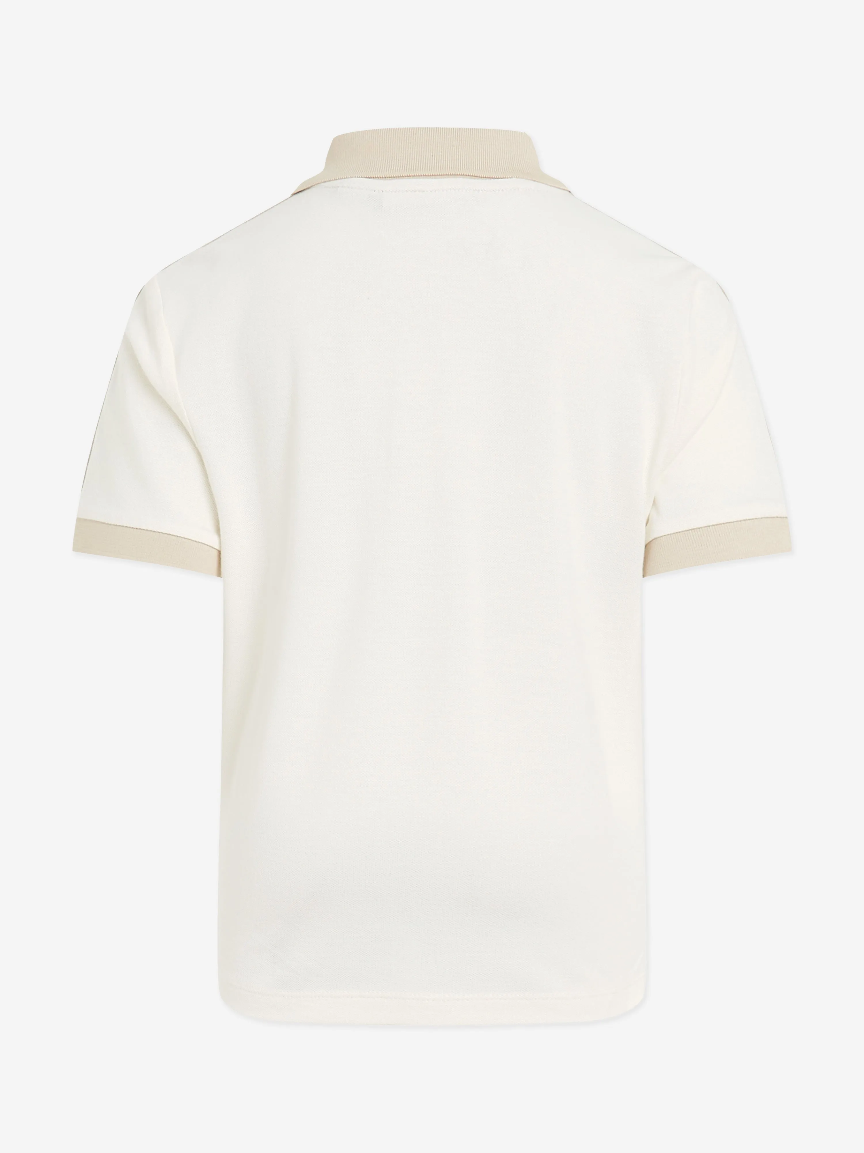 Boys Pique Tape Polo Shirt in Beige