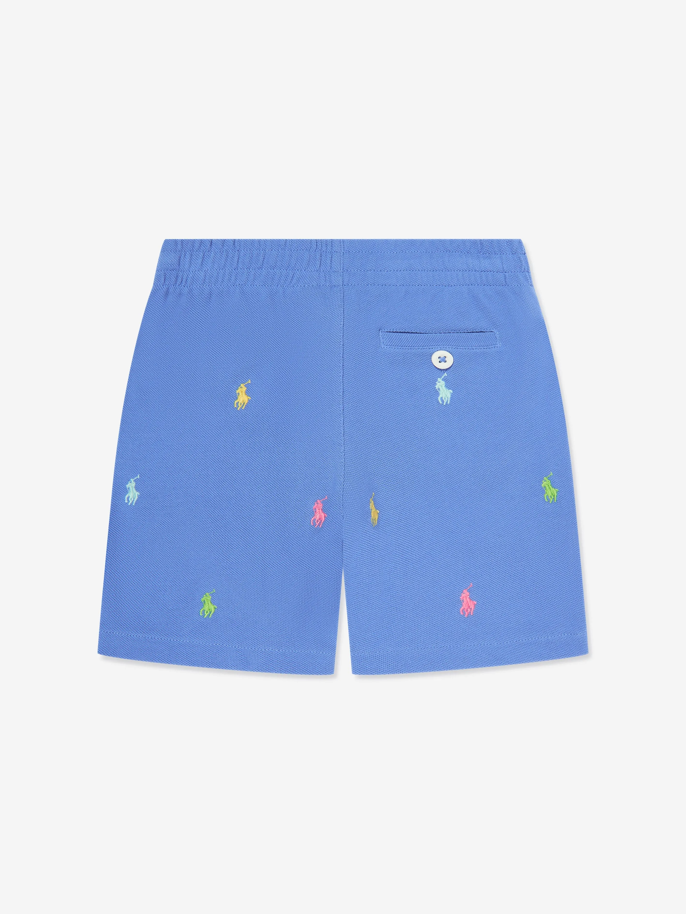 Boys Prepster Logo Shorts in Blue