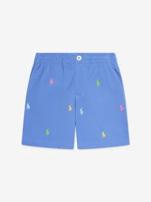 Boys Prepster Logo Shorts in Blue