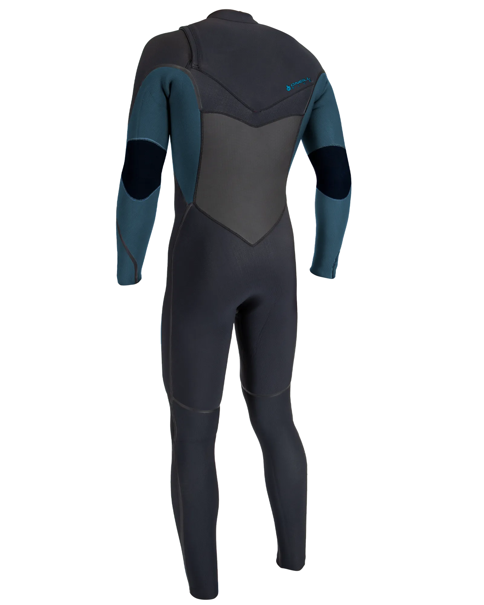 Boys Psycho Tech 5/4mm  Chest Zip Wetsuit in Black & Cadet Blue