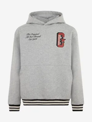Boys Retro Varsity Hoodie in Grey