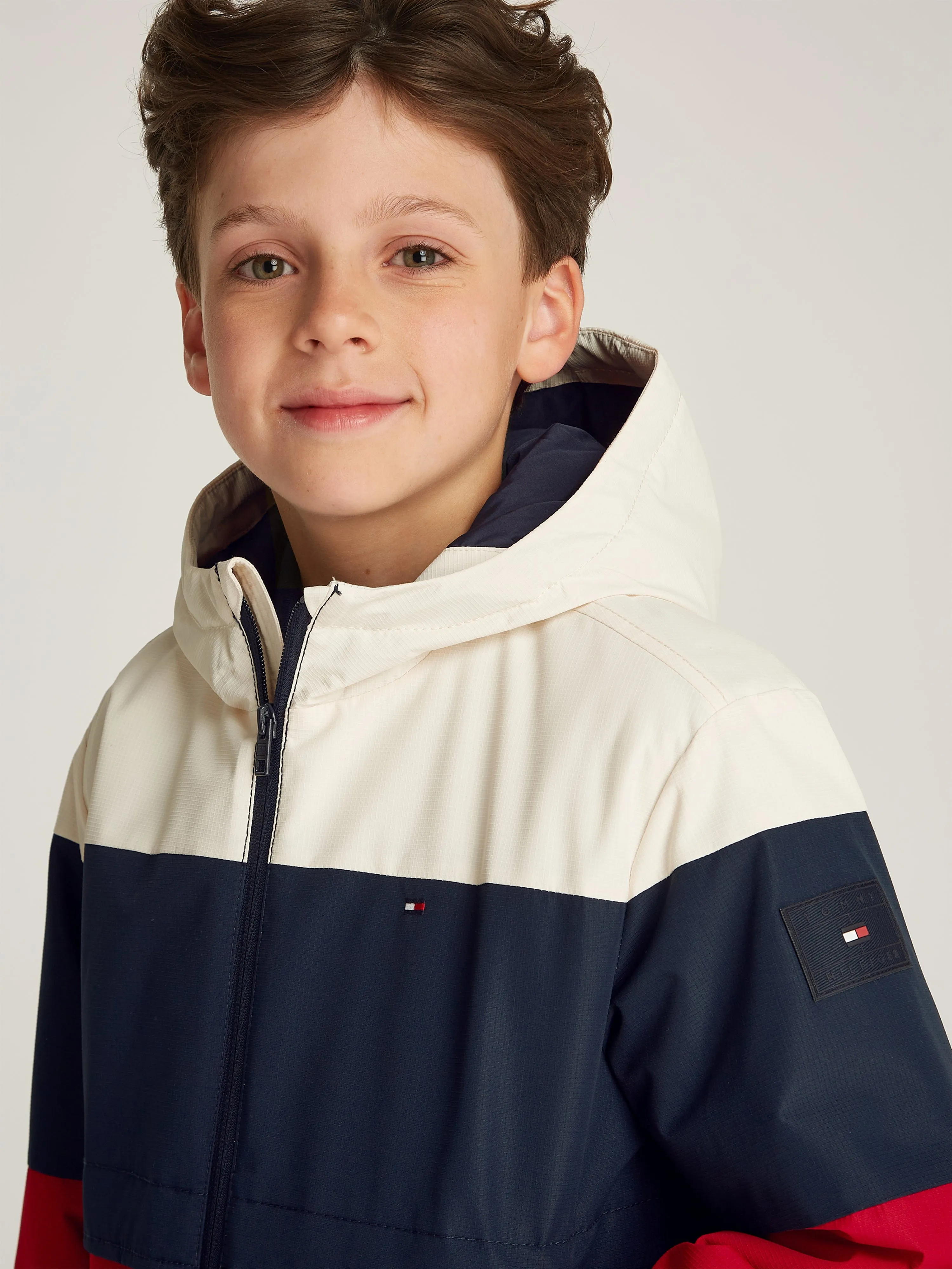 Boys Ribstop Padded Jacket in Multicolour