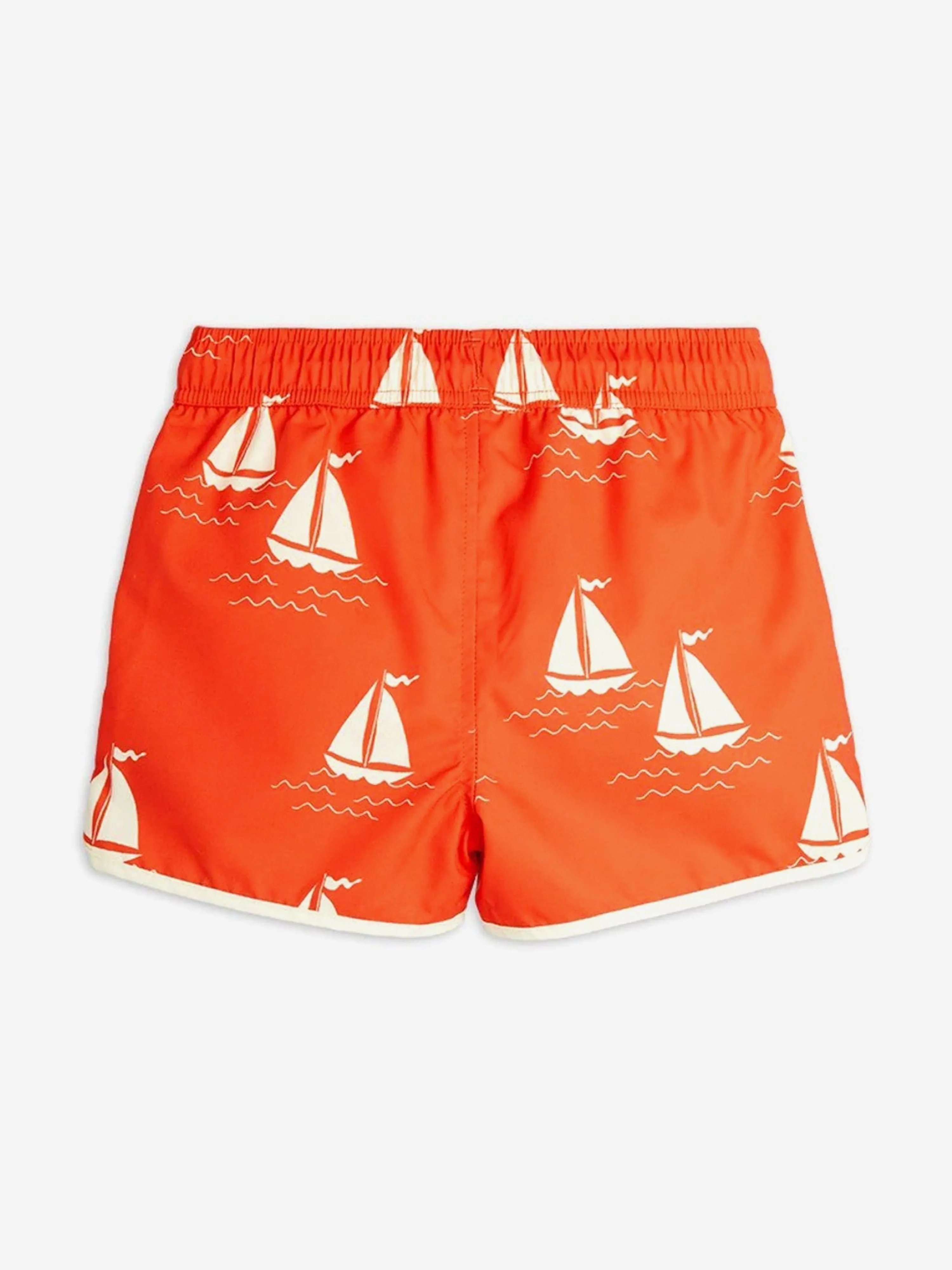 Boys Sailing Boats AOP Swim Shorts in Orange