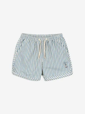 Boys Sailor Stripe Asnou Swim Shorts in Blue