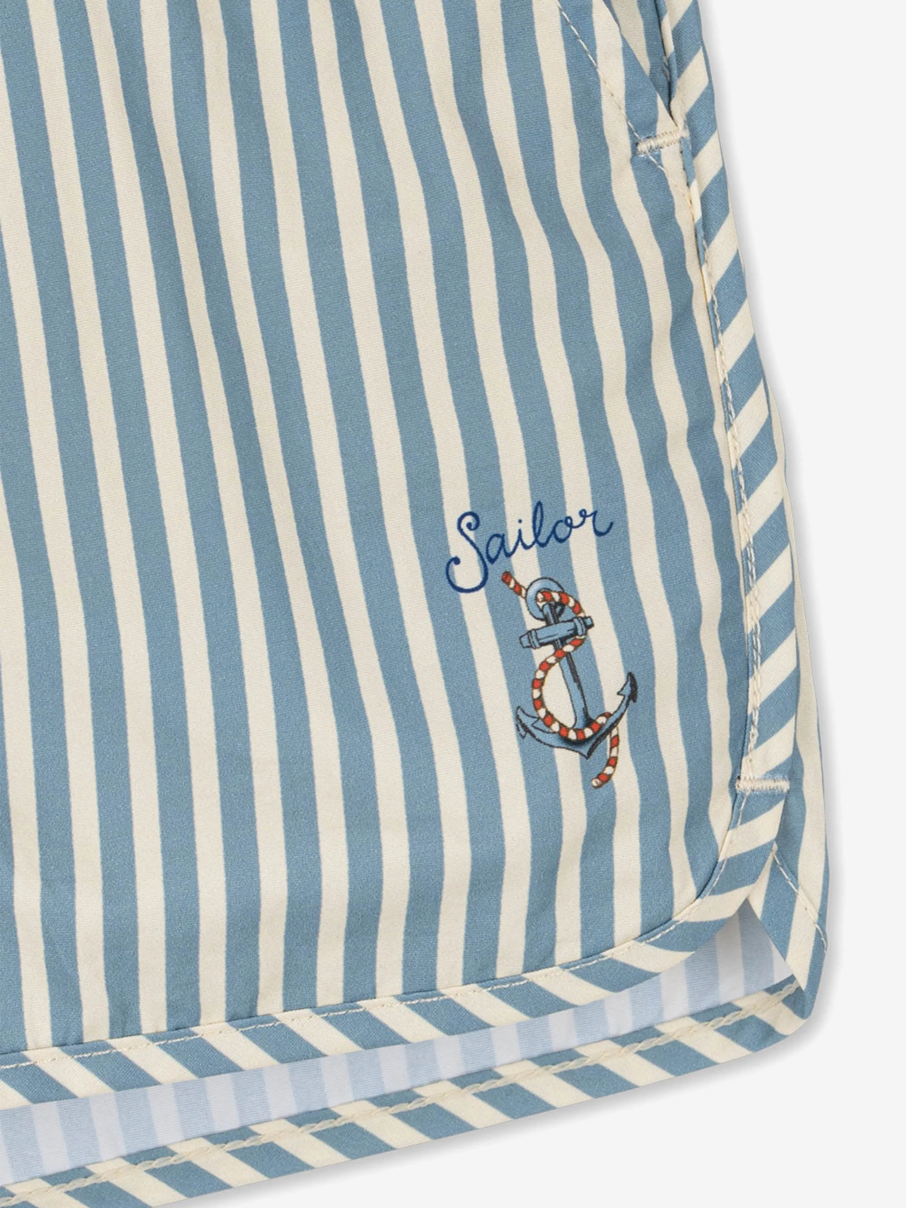 Boys Sailor Stripe Asnou Swim Shorts in Blue
