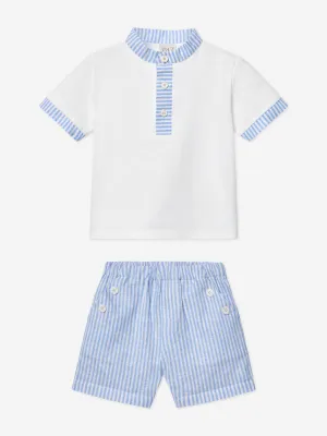 Boys Short Set in White