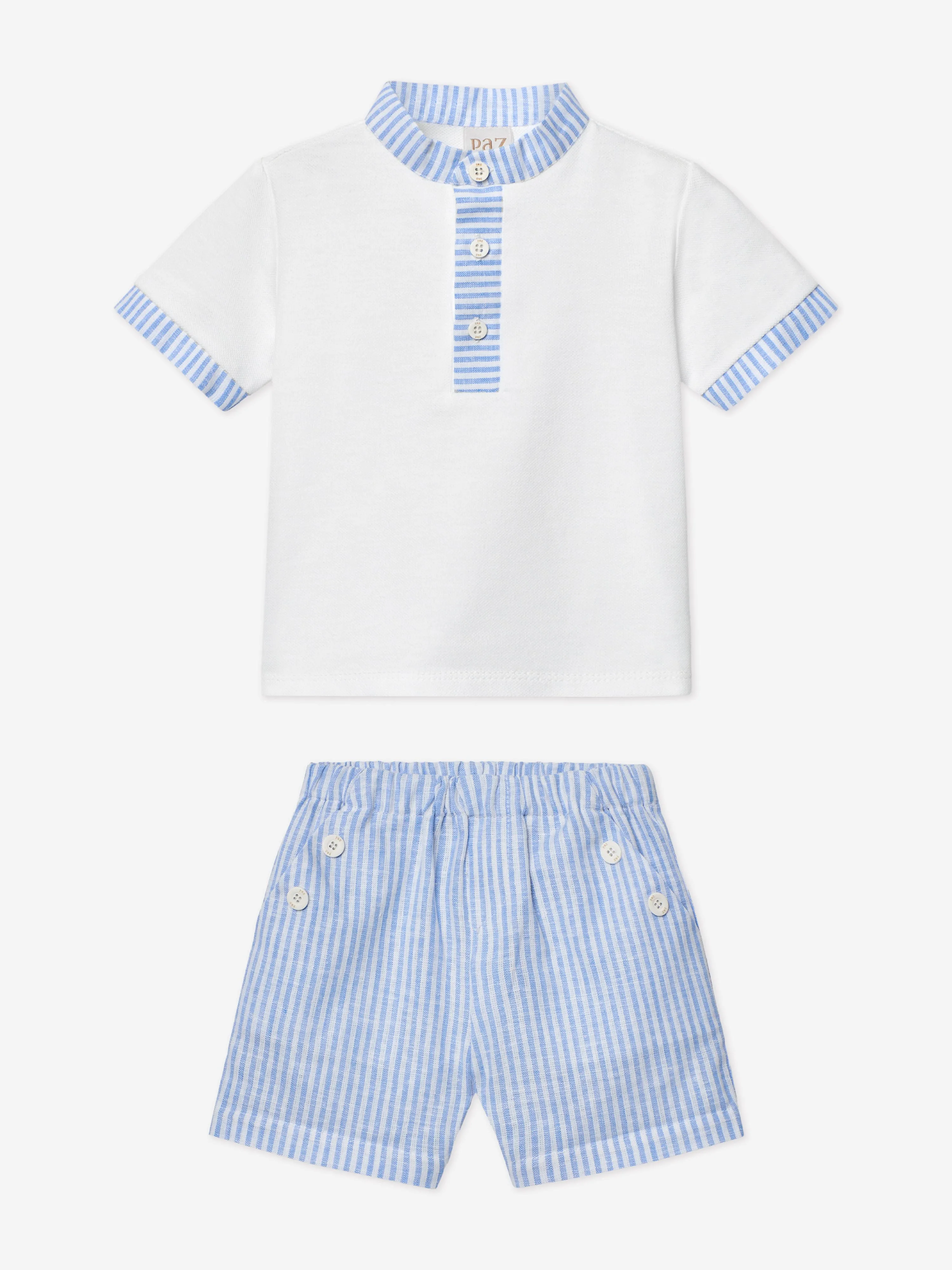 Boys Short Set in White