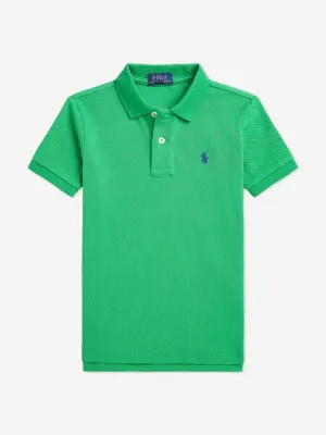 Boys Slim Fit Polo Shirt in Green