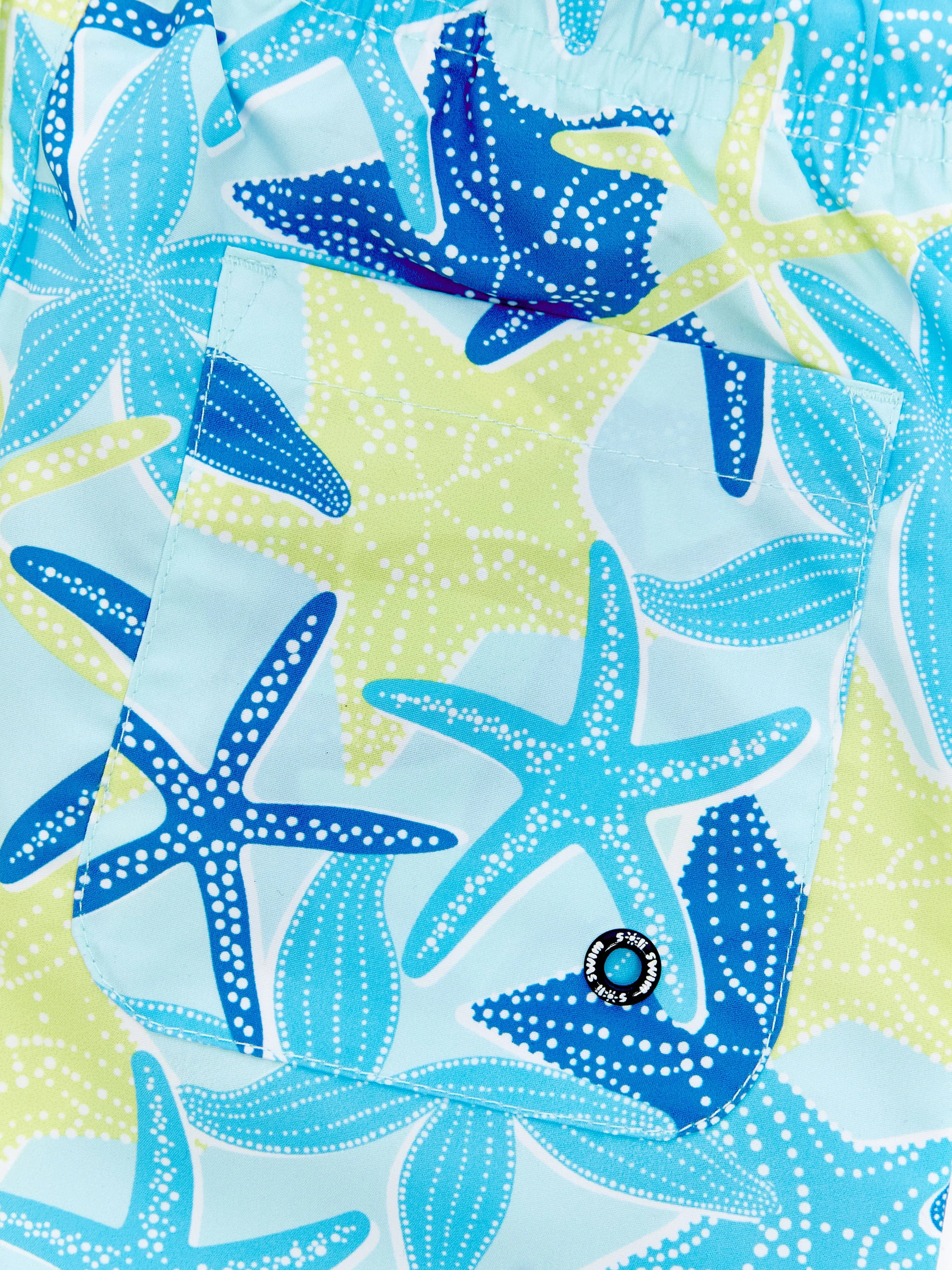 Boys Starfish Beach Shorts in Blue (UPF50 )