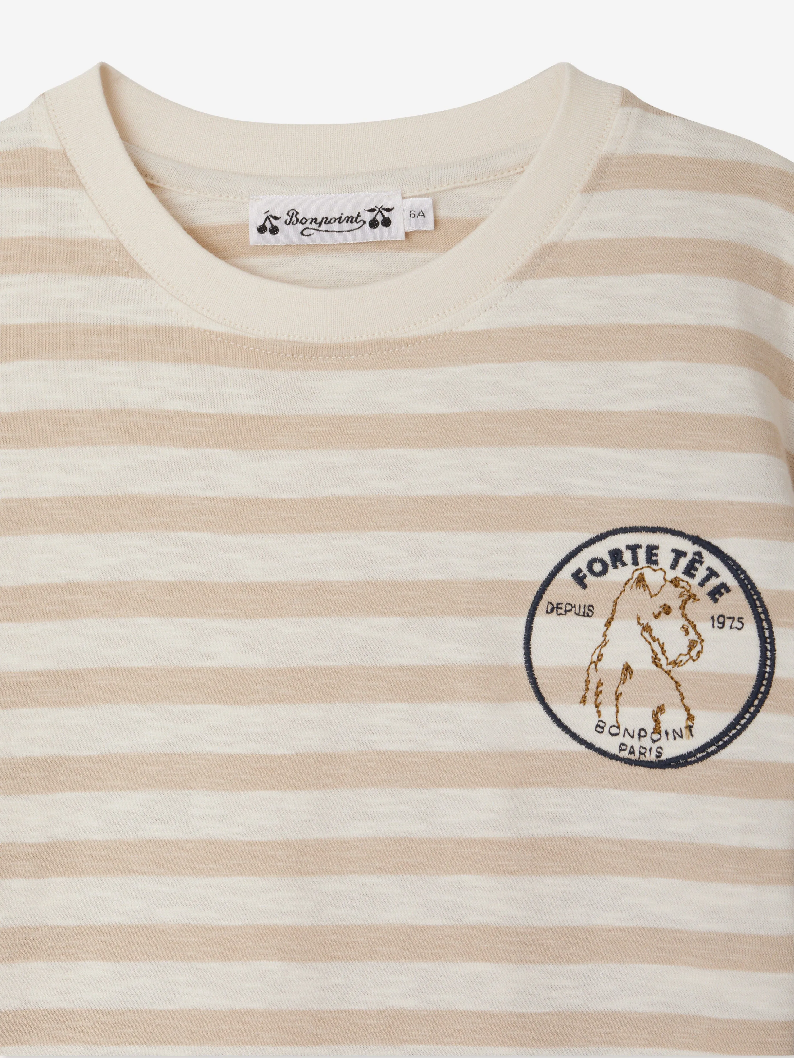 Boys Striped Eidan T-Shirt in Beige