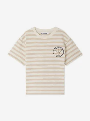 Boys Striped Eidan T-Shirt in Beige