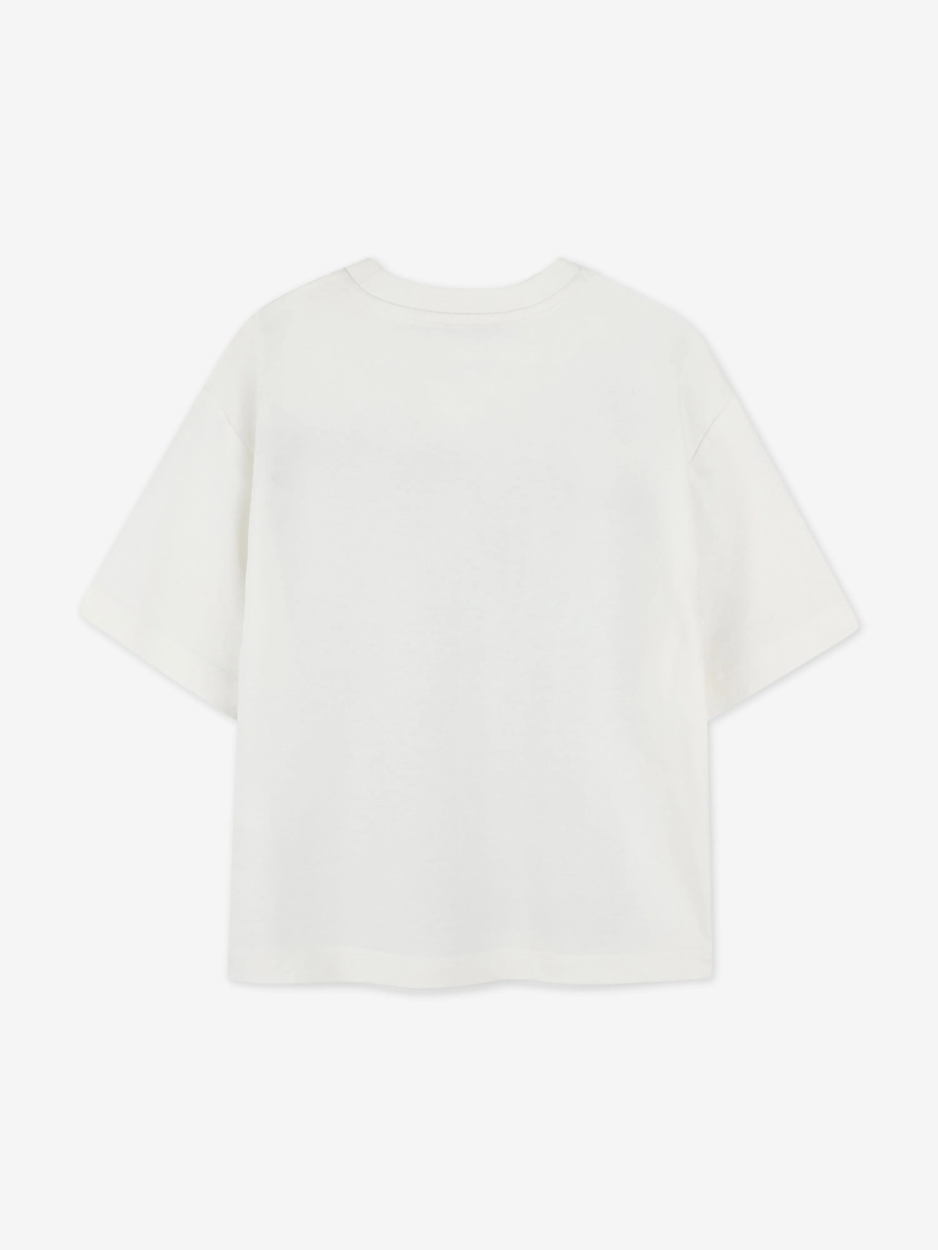 Boys Striped Logo Print T-Shirt in Ivory