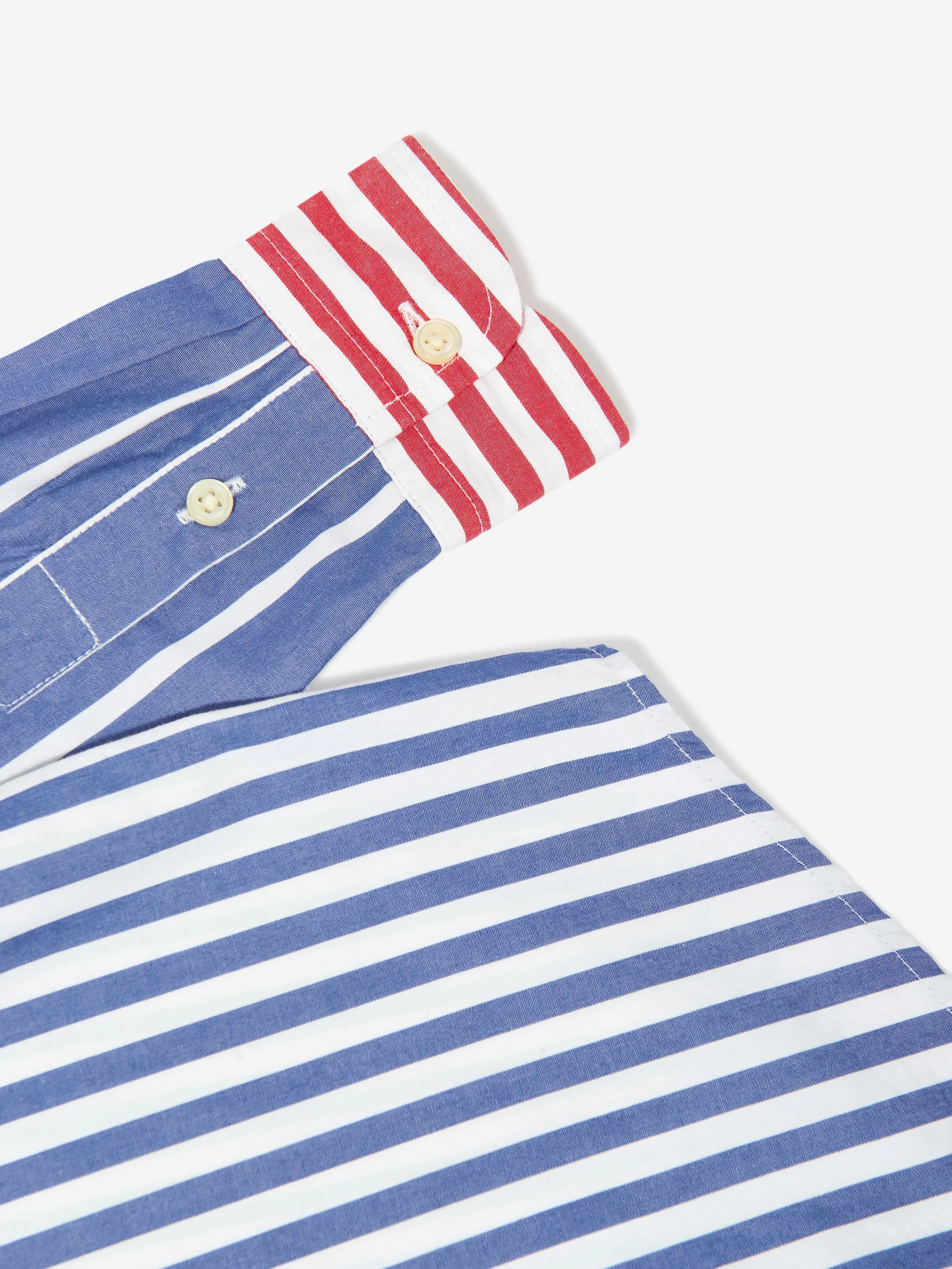 Boys Striped Logo Shirt in Multicolour