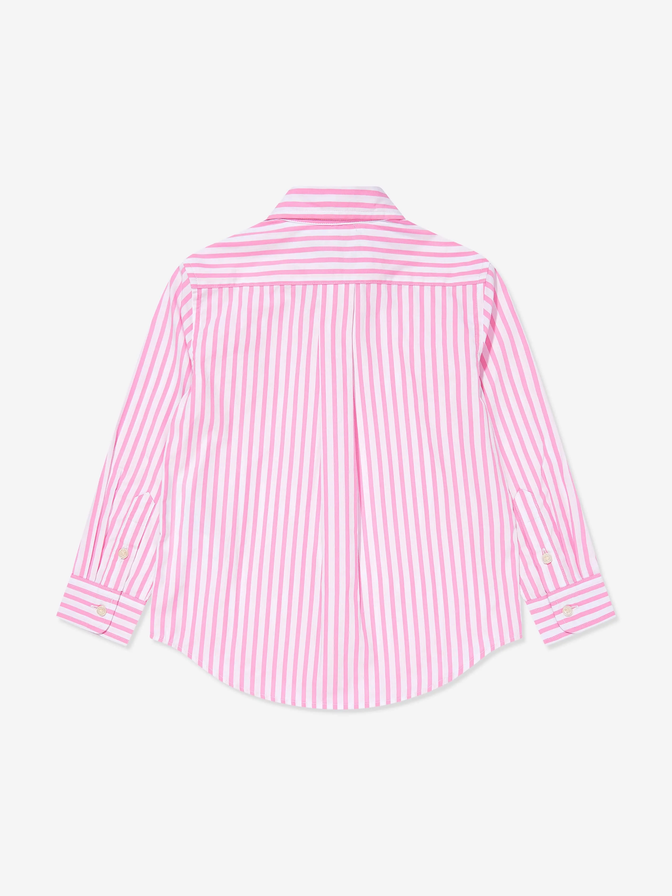 Boys Striped Logo Shirt in Pink