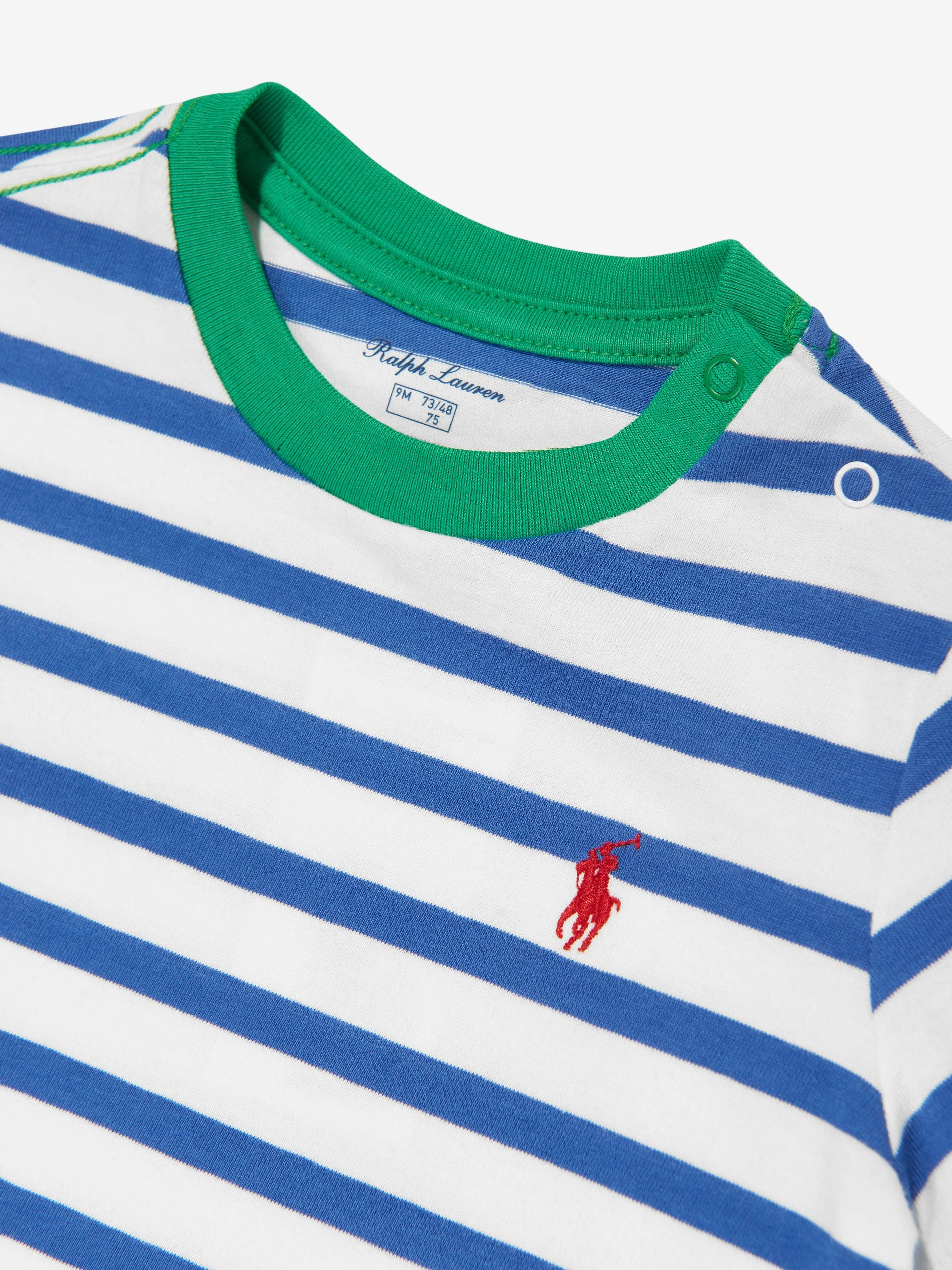 Boys Striped Logo T-Shirt in Blue