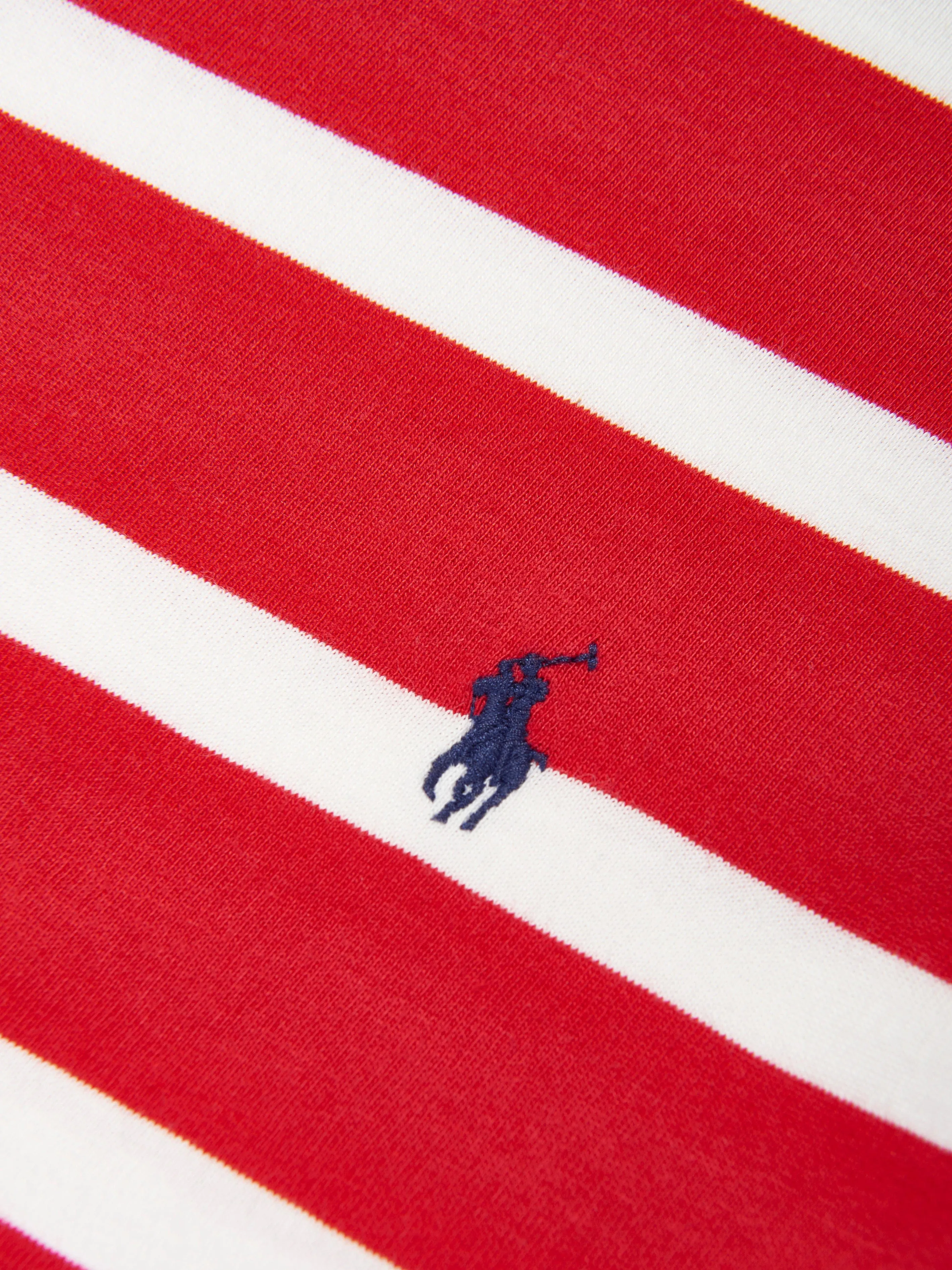 Boys Striped Logo T-Shirt in Red