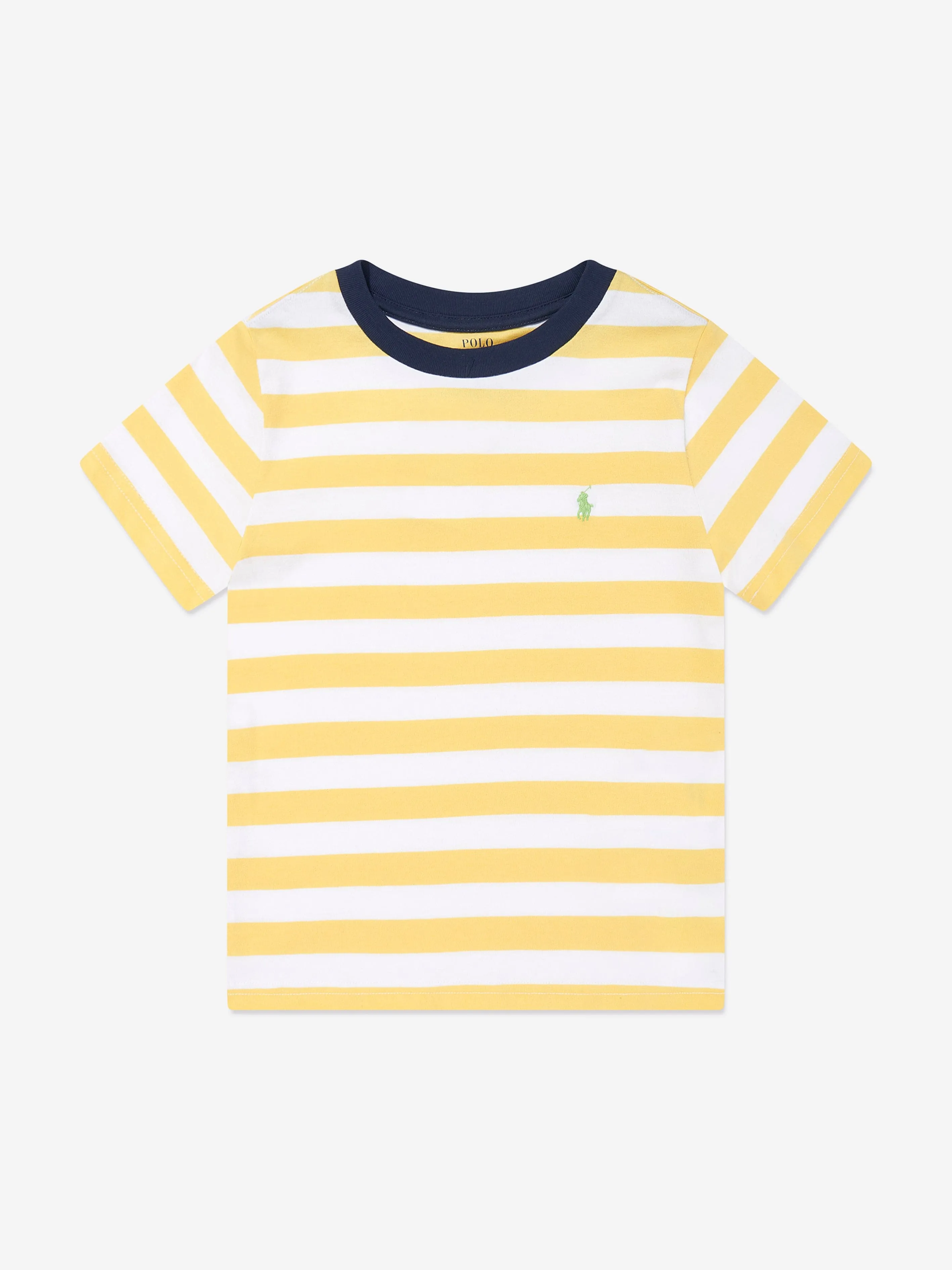 Boys Striped Logo T-Shirt in Yellow