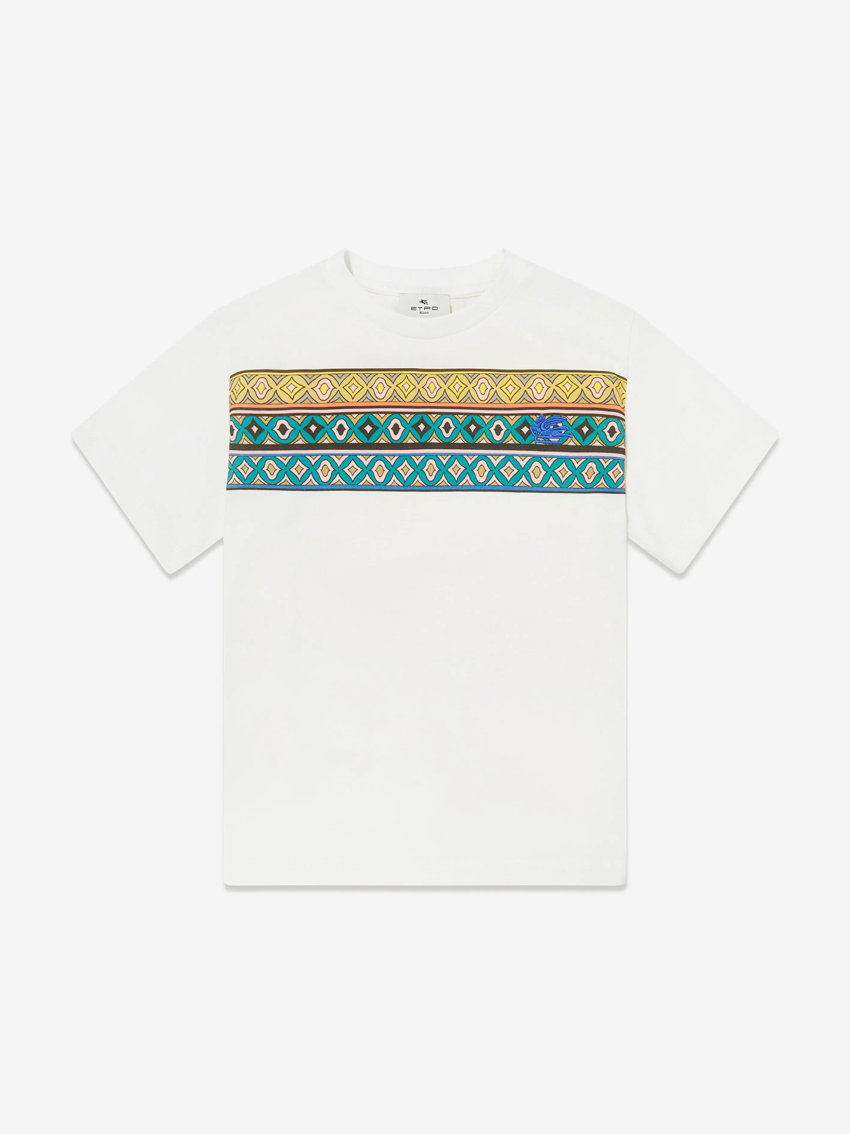 Boys Striped Pattern T-Shirt in Ivory