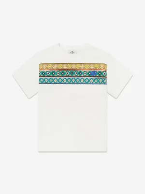 Boys Striped Pattern T-Shirt in Ivory