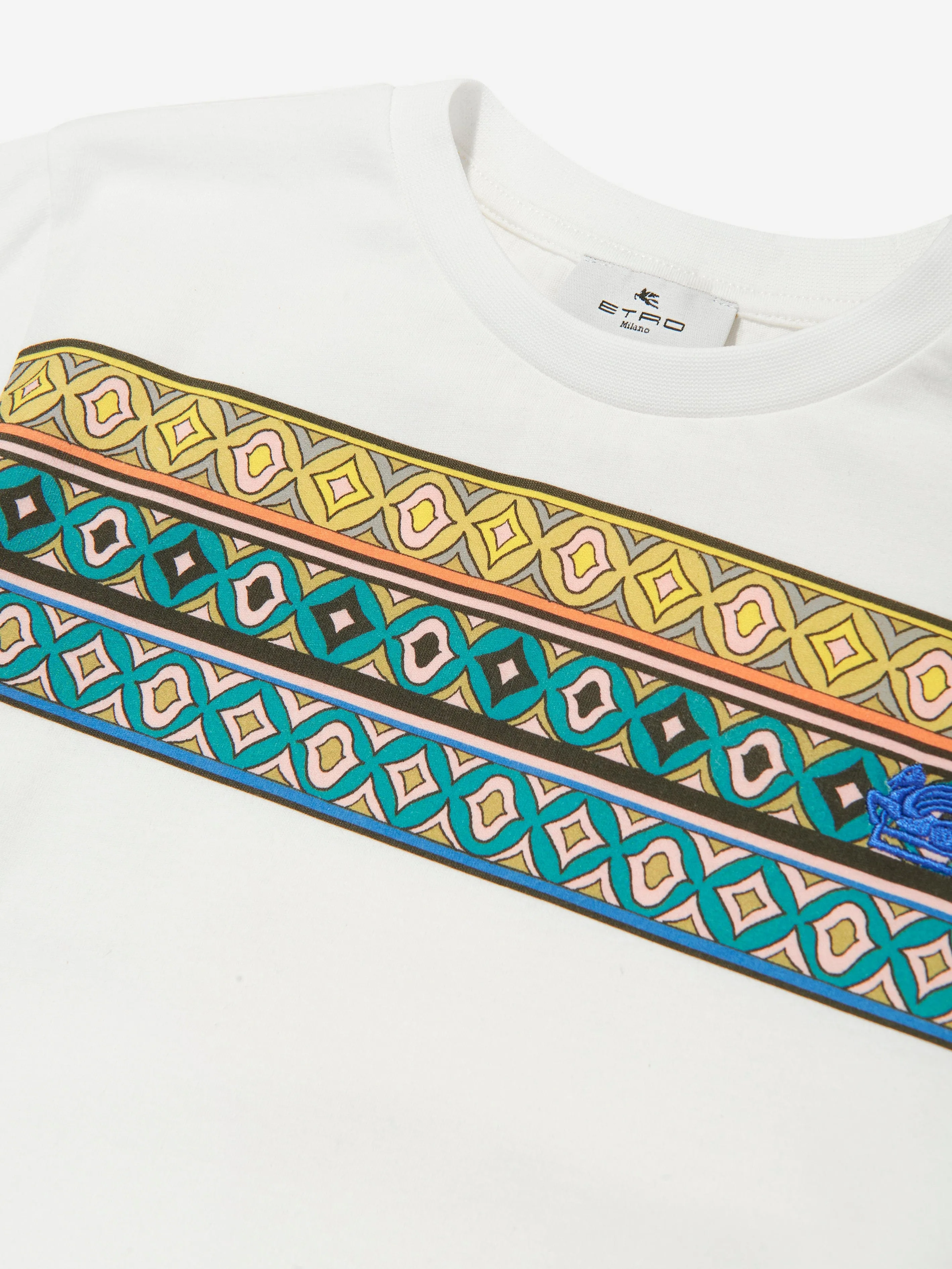 Boys Striped Pattern T-Shirt in Ivory