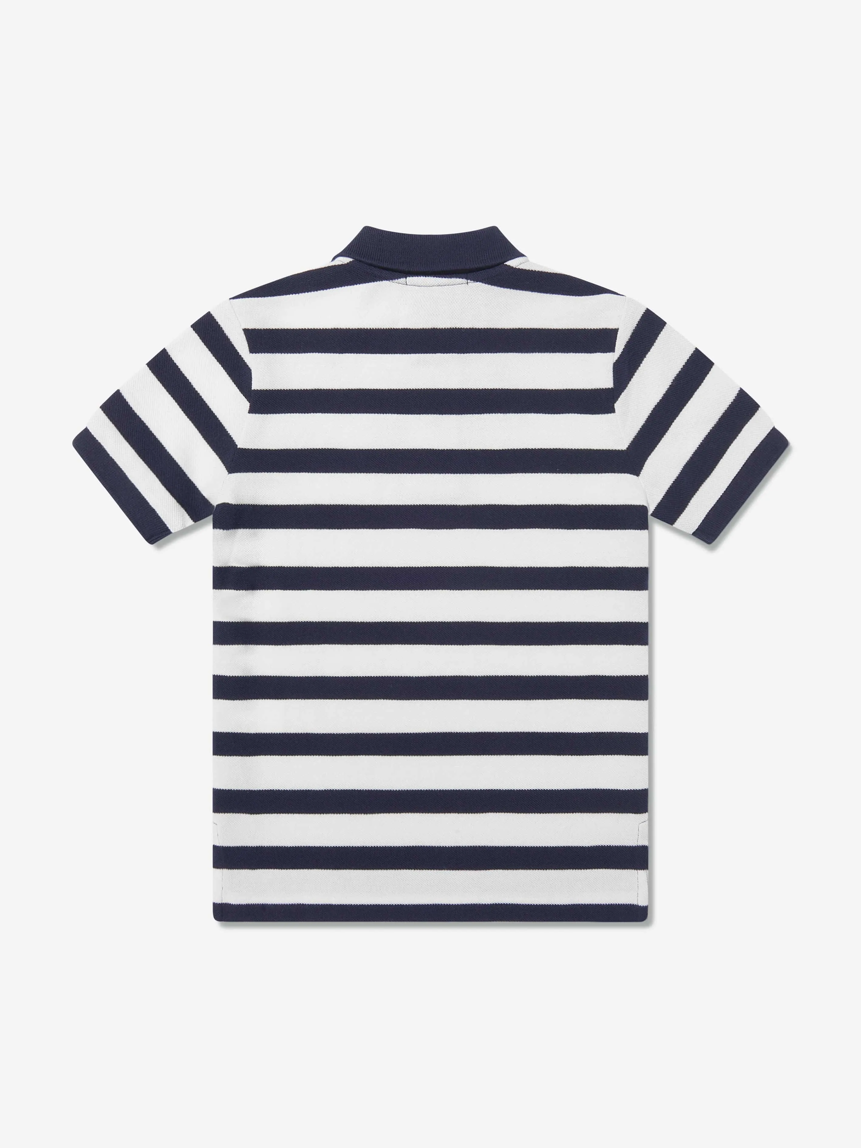 Boys Striped Polo Shirt in Navy